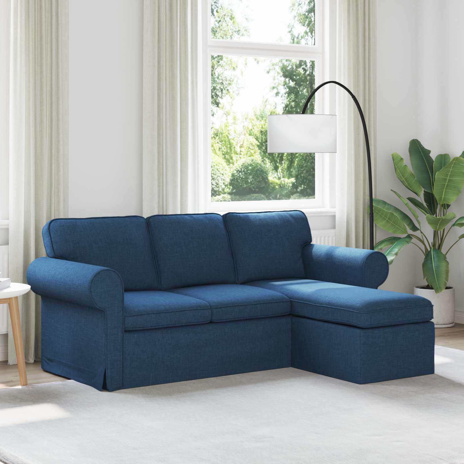Canapé Bleu 195 x 138 x 80 cm tissu