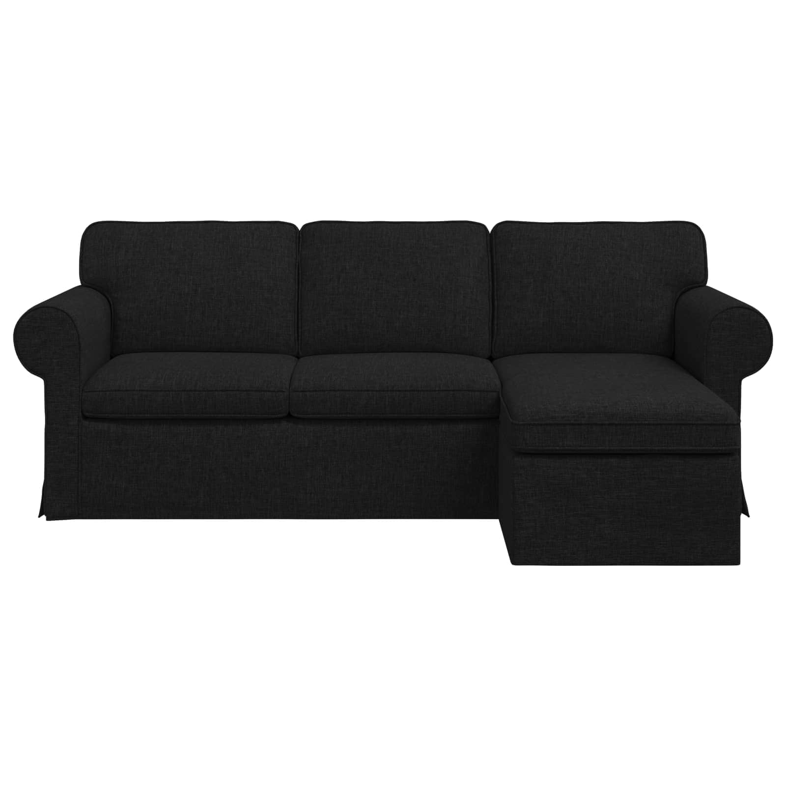 Canapé Noir 215 x 138 x 80 cm tissu
