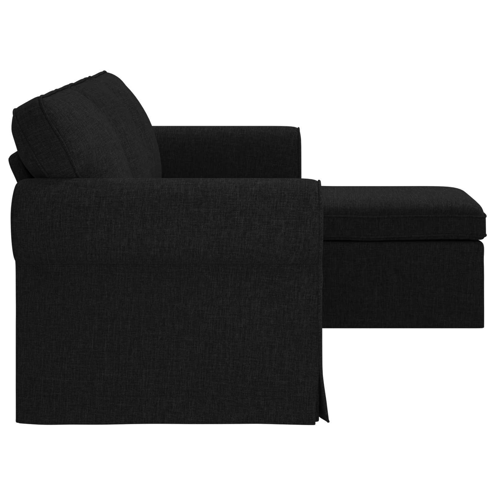 Canapé Noir 215 x 138 x 80 cm tissu