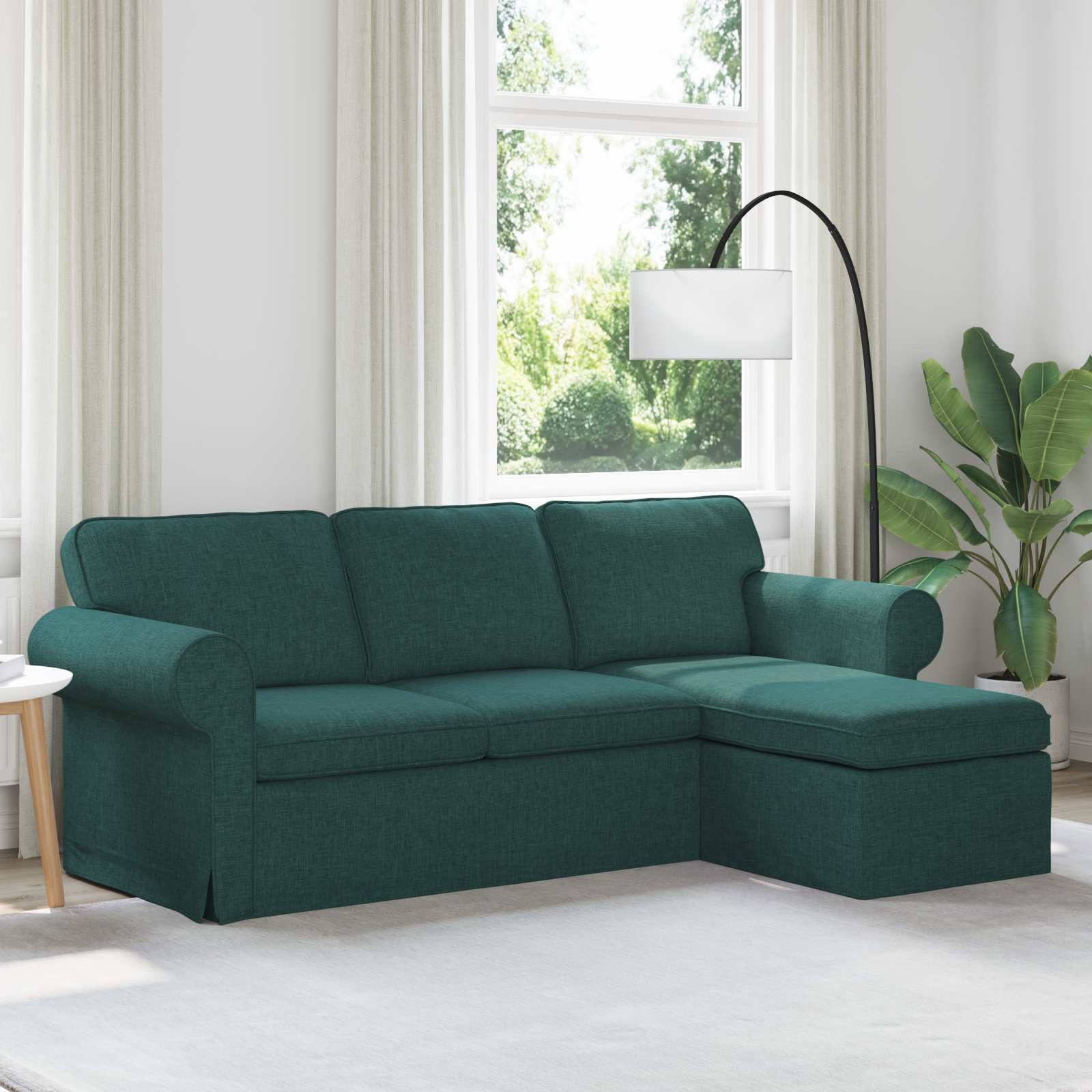 Canapé Vert foncé 215 x 138 x 80 cm tissu