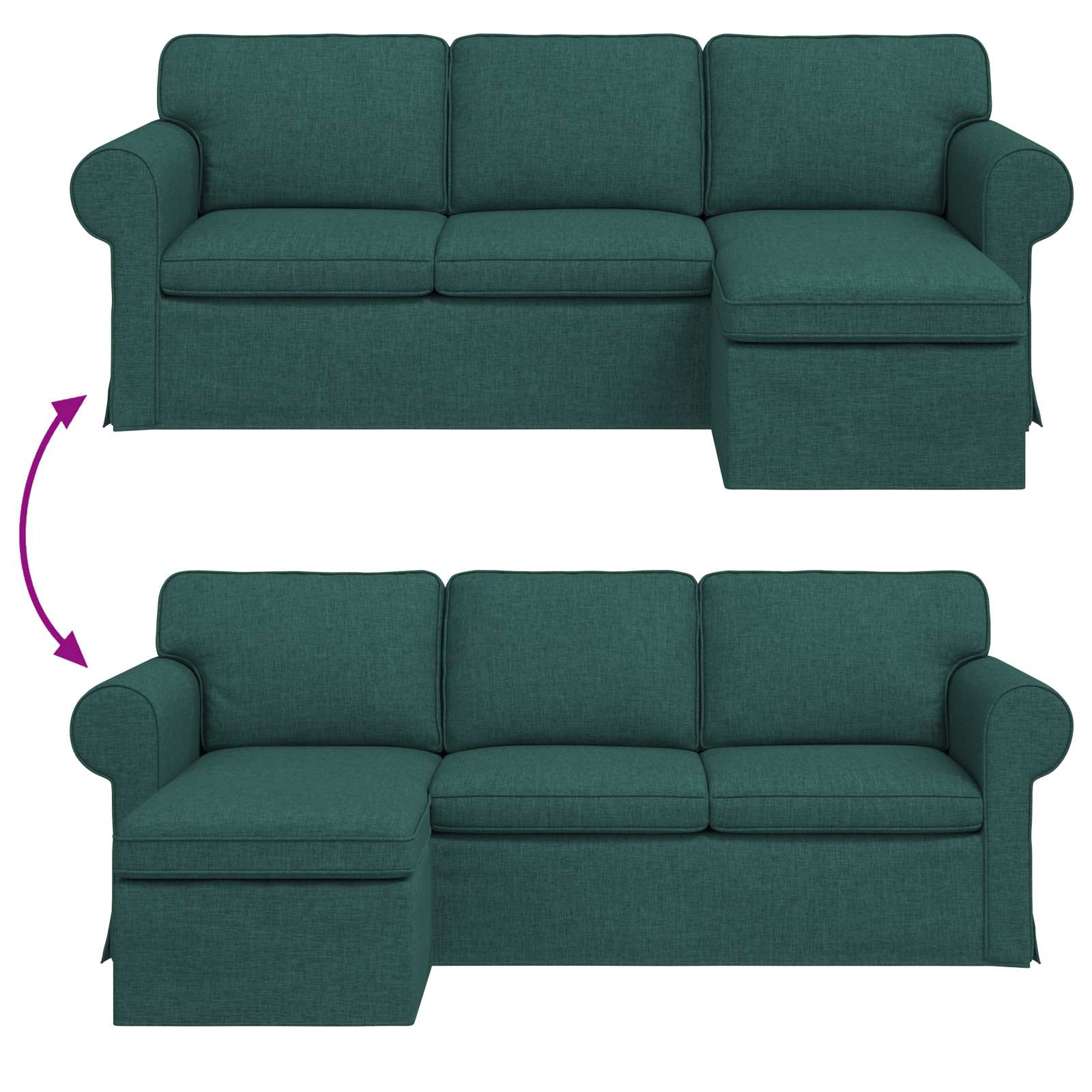 Canapé Vert foncé 215 x 138 x 80 cm tissu