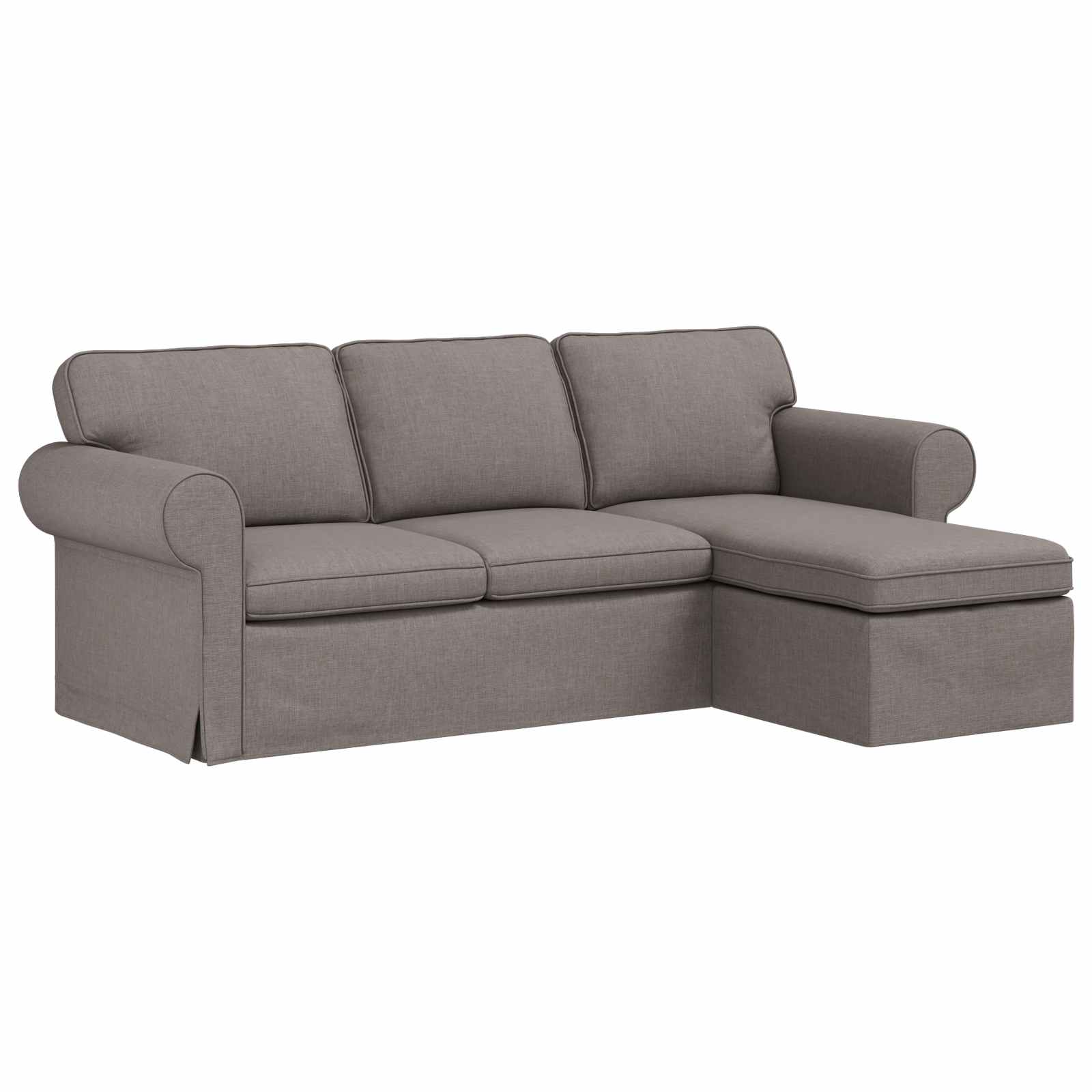 Canapé Taupe 215 x 138 x 80 cm tissu