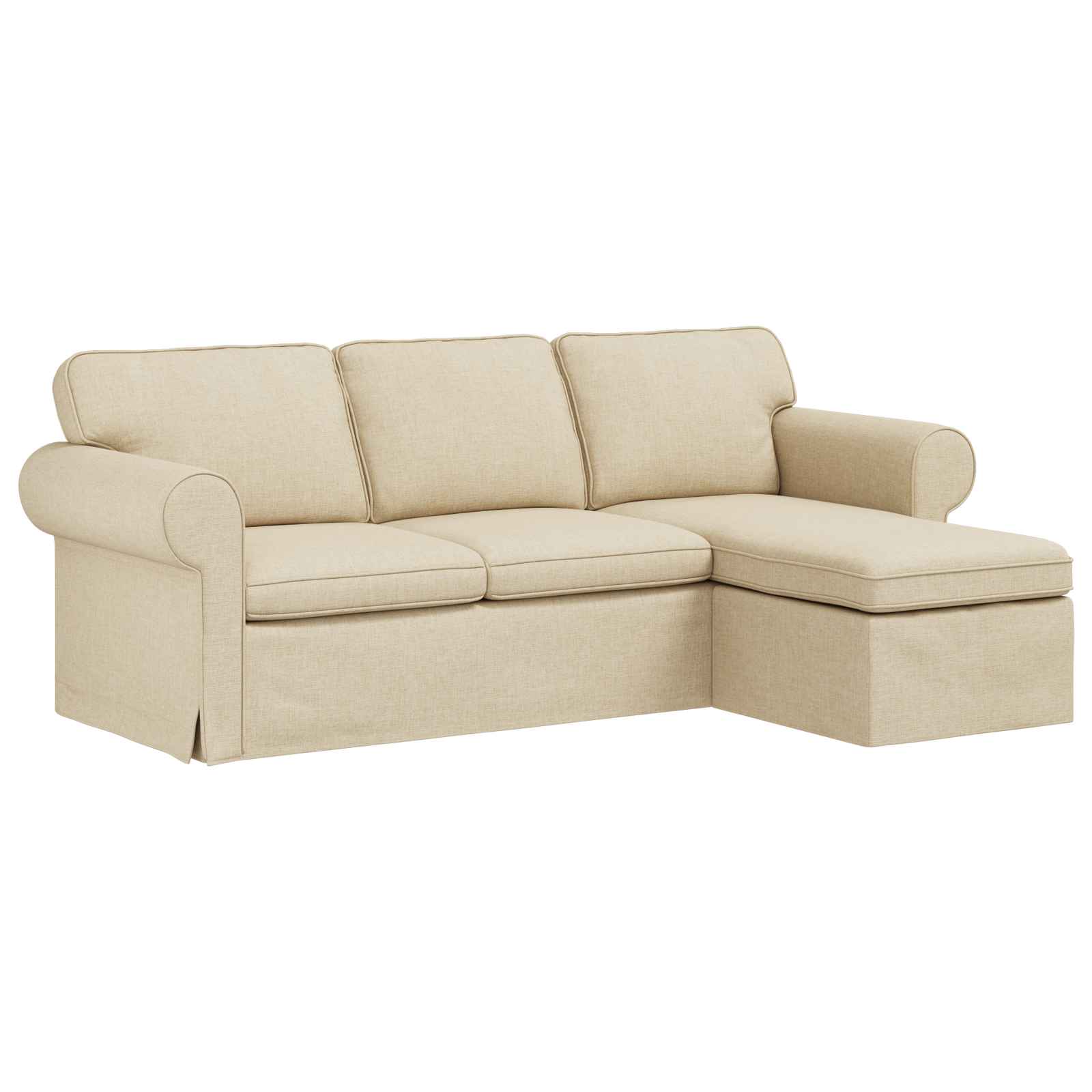 Canapé Crème 215 x 138 x 80 cm tissu - XIOS