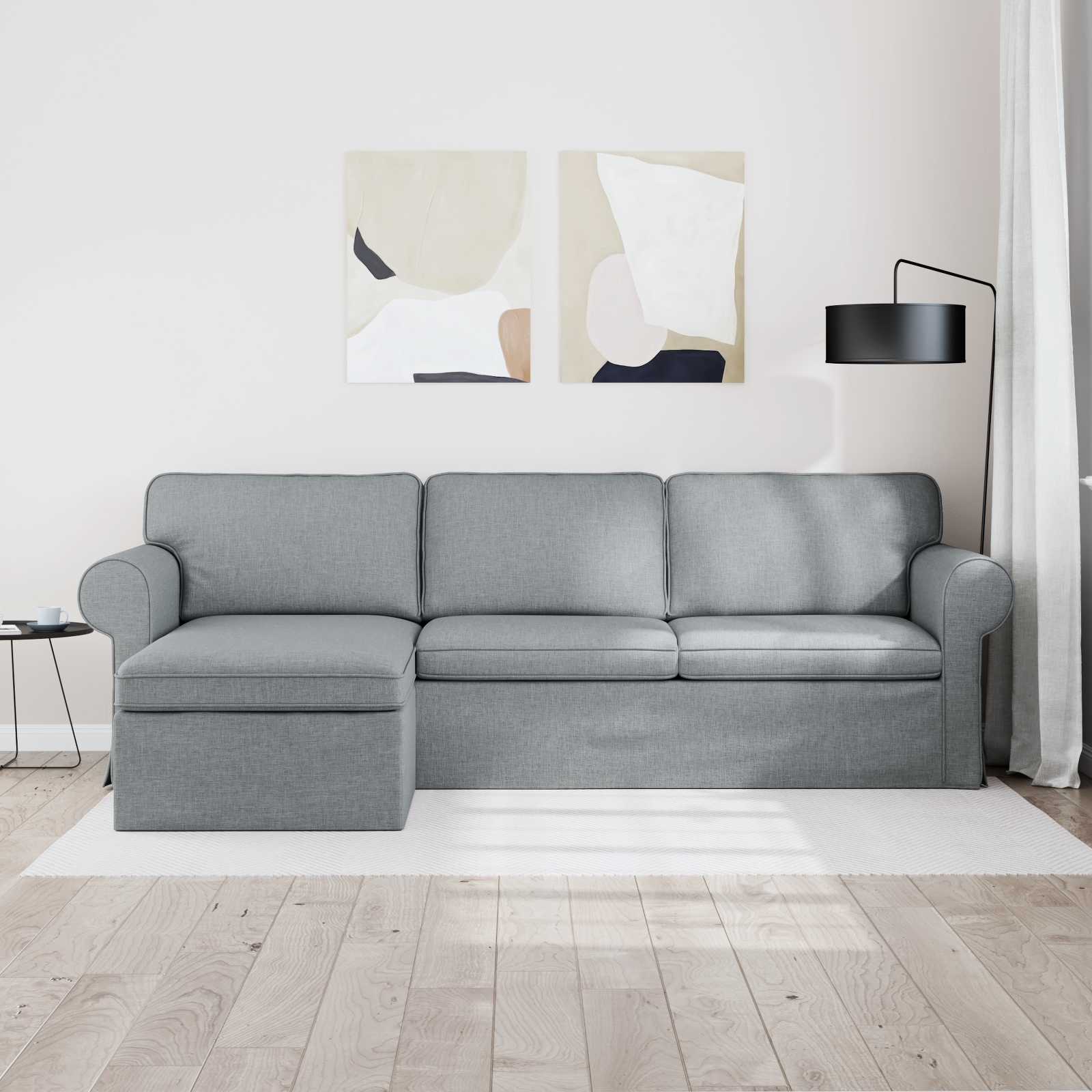 Canapé Gris clair 245 x 138 x 80 cm tissu