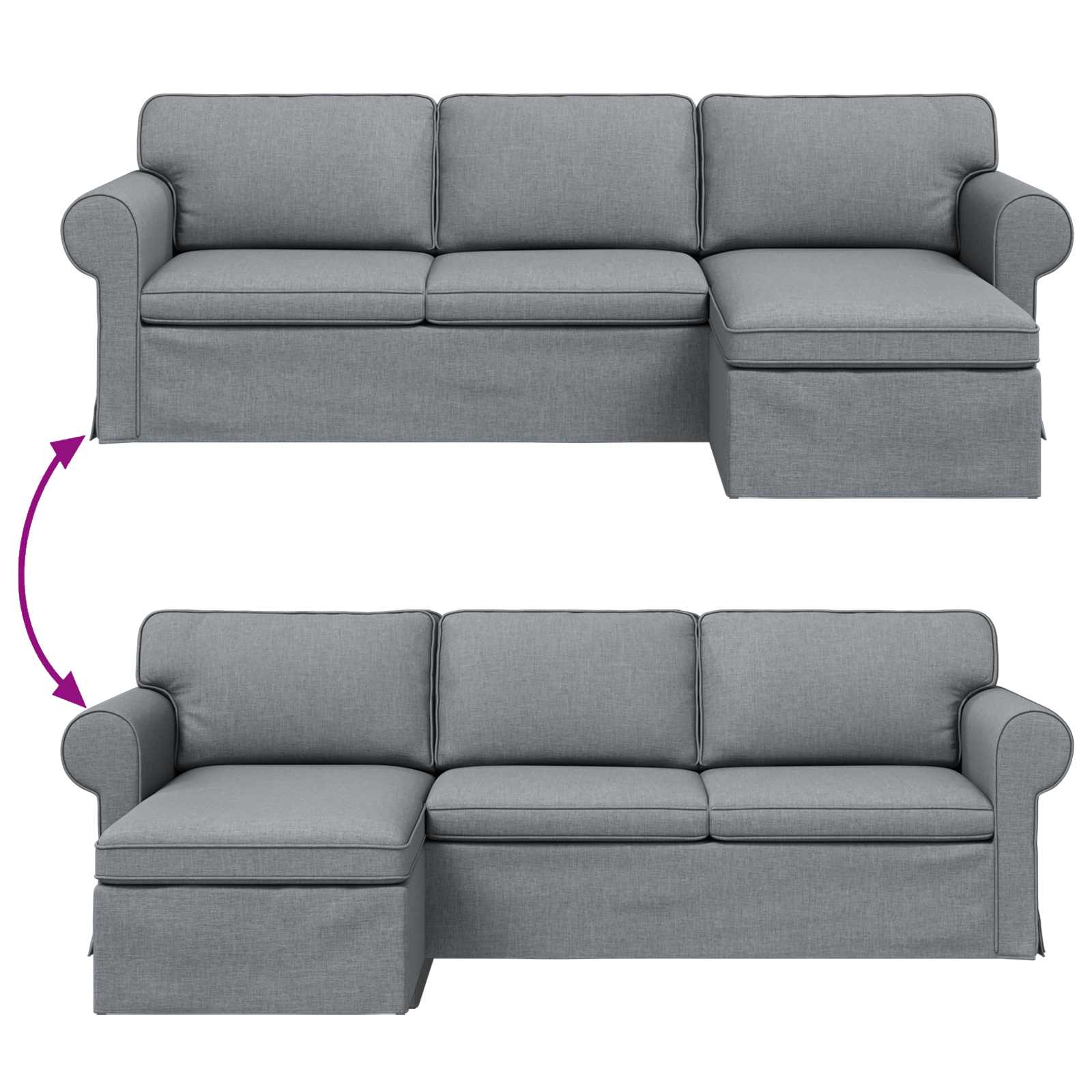 Canapé Gris clair 245 x 138 x 80 cm tissu