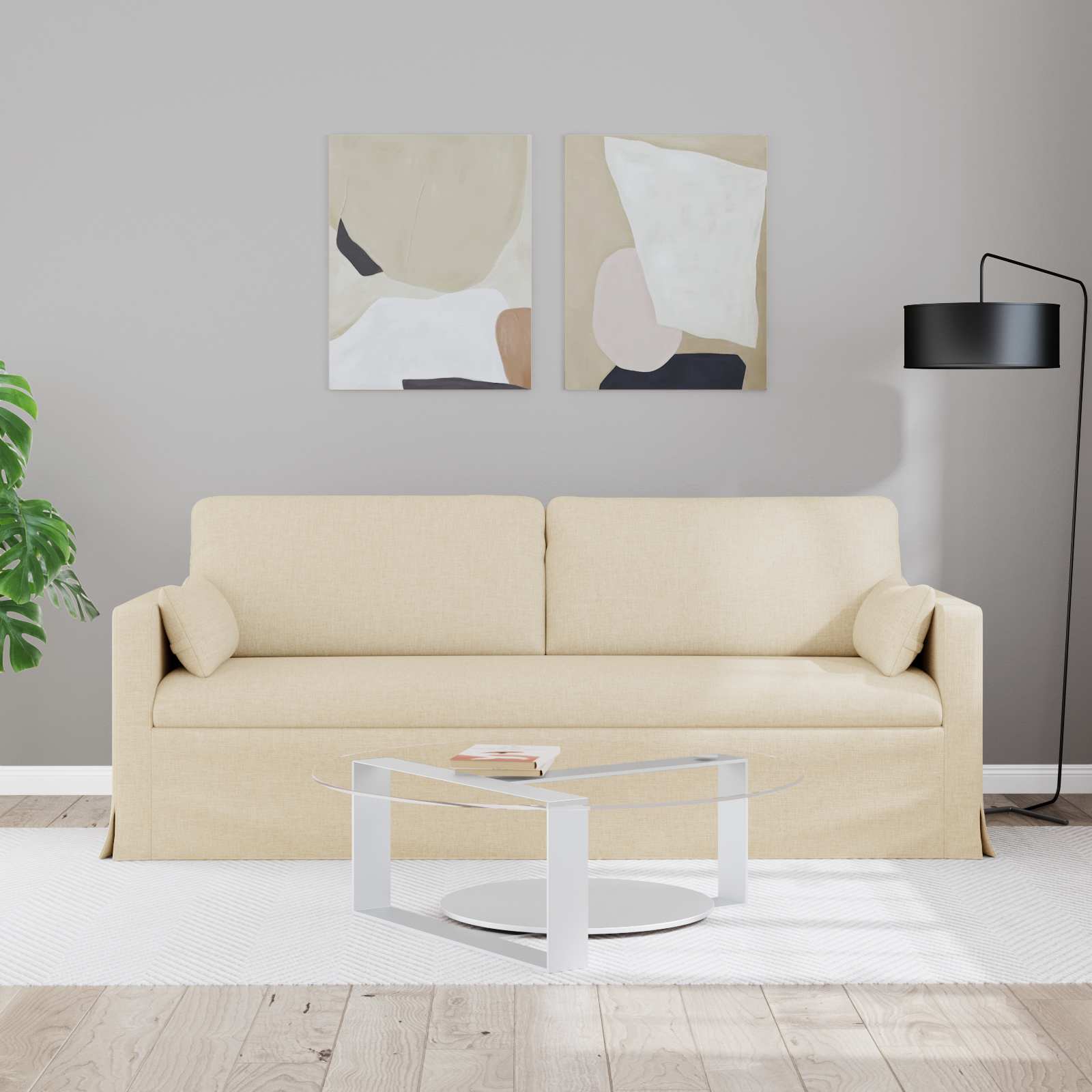 Canapé 180cm Crème Métал - XIOS