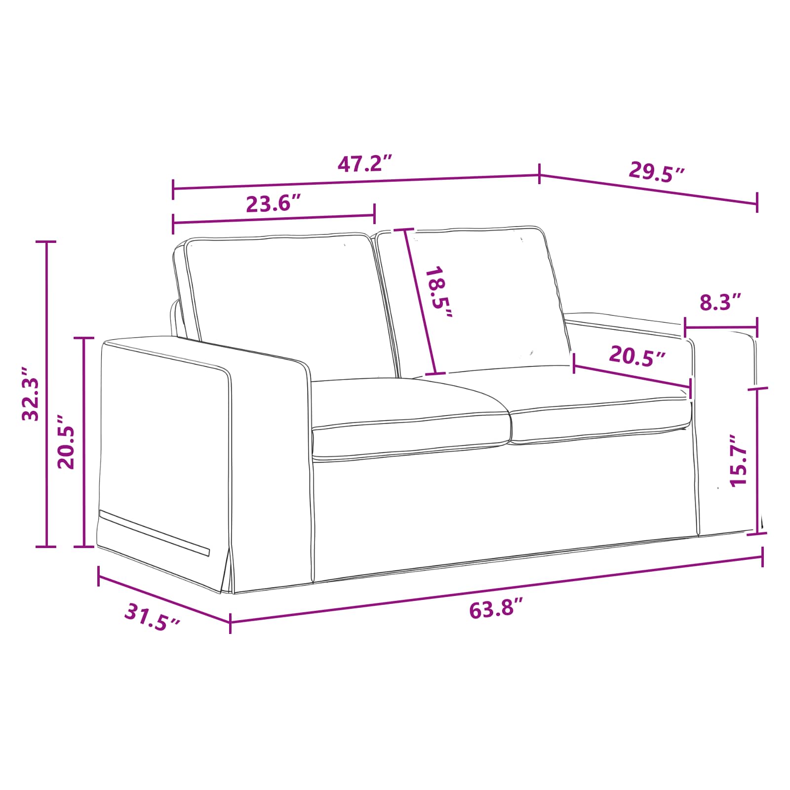Canapé 120cm Gris foncé Métал - XIOS