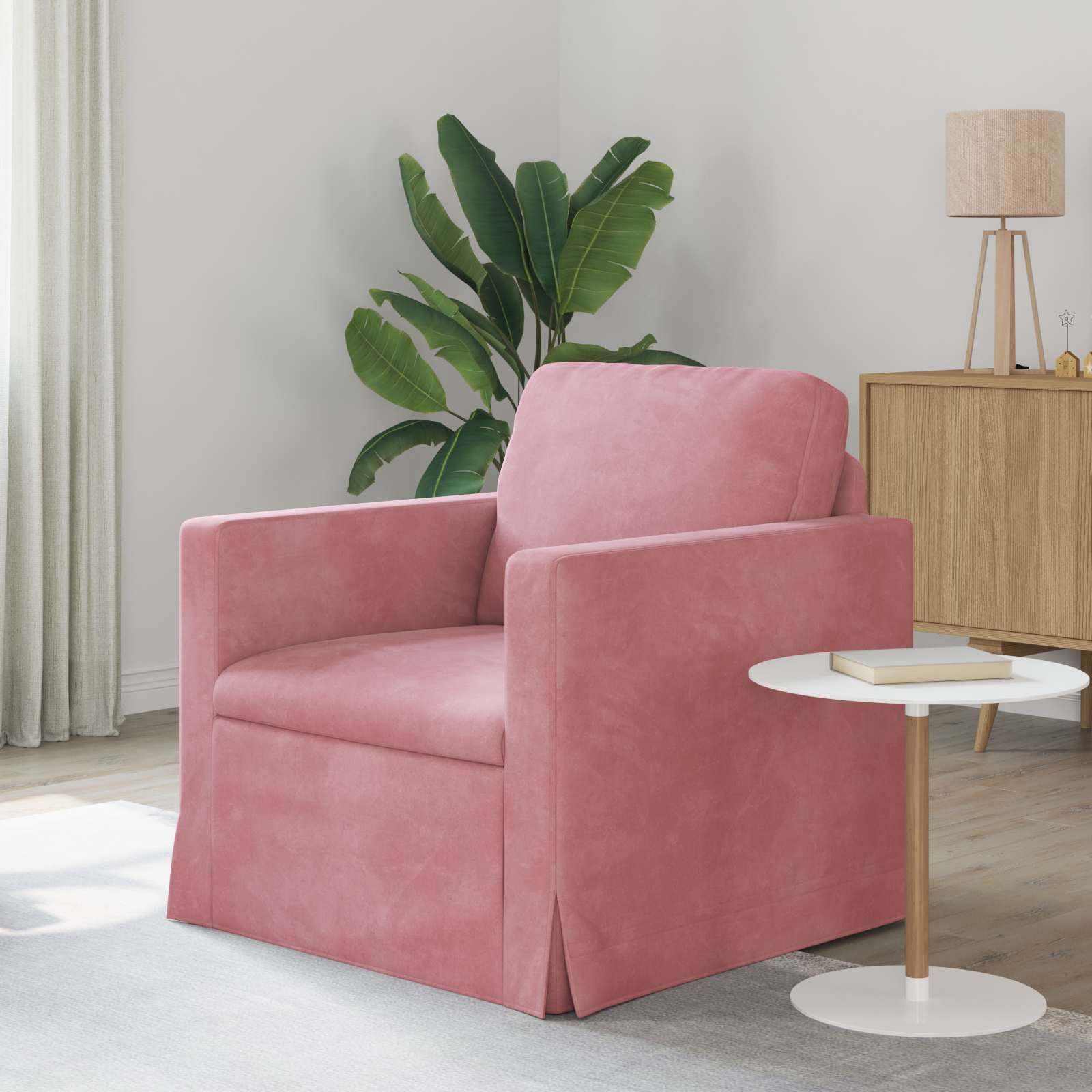 Canapé Rose 78 x 78 x 80 cm Velours - XIOS