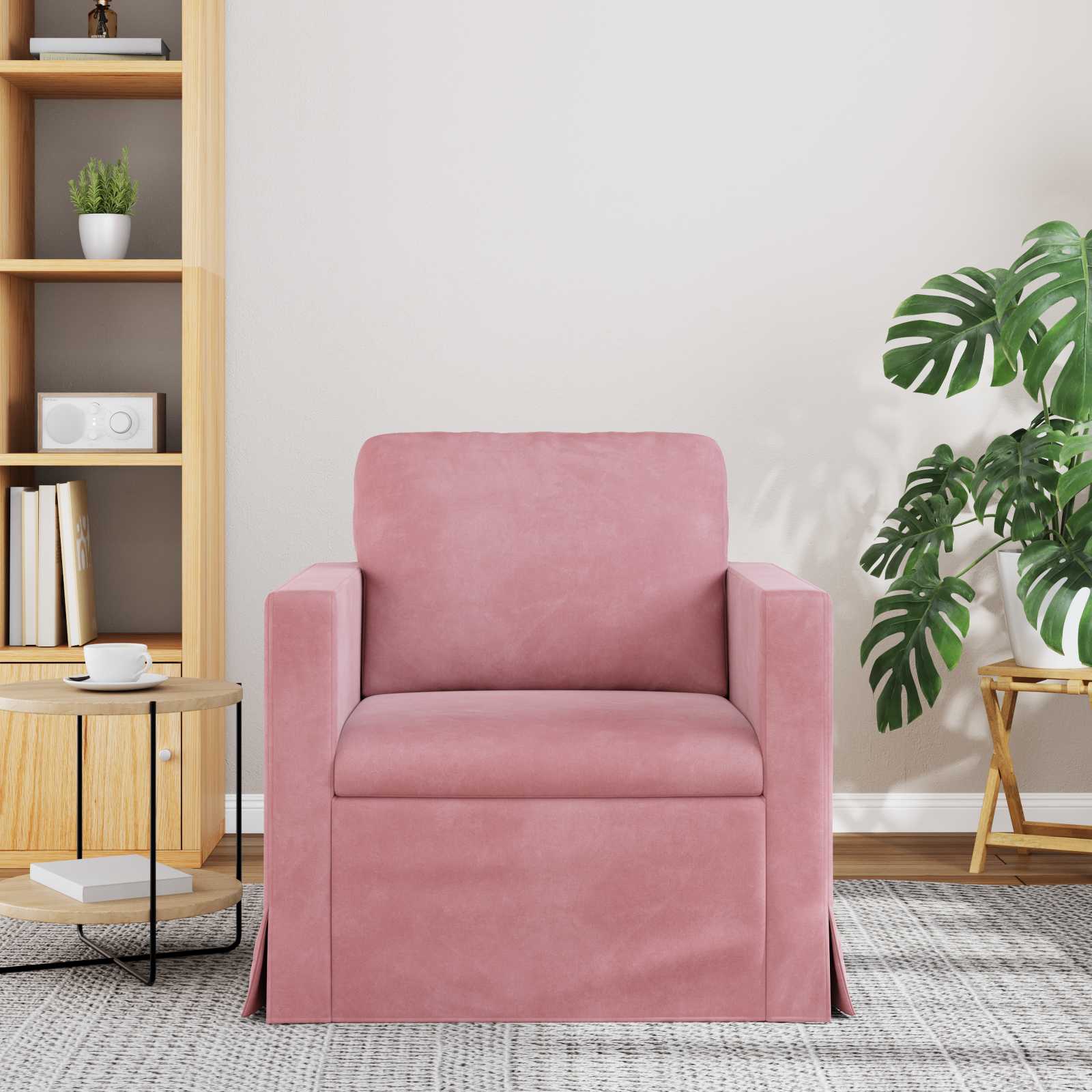 Canapé Rose 78 x 78 x 80 cm Velours - XIOS
