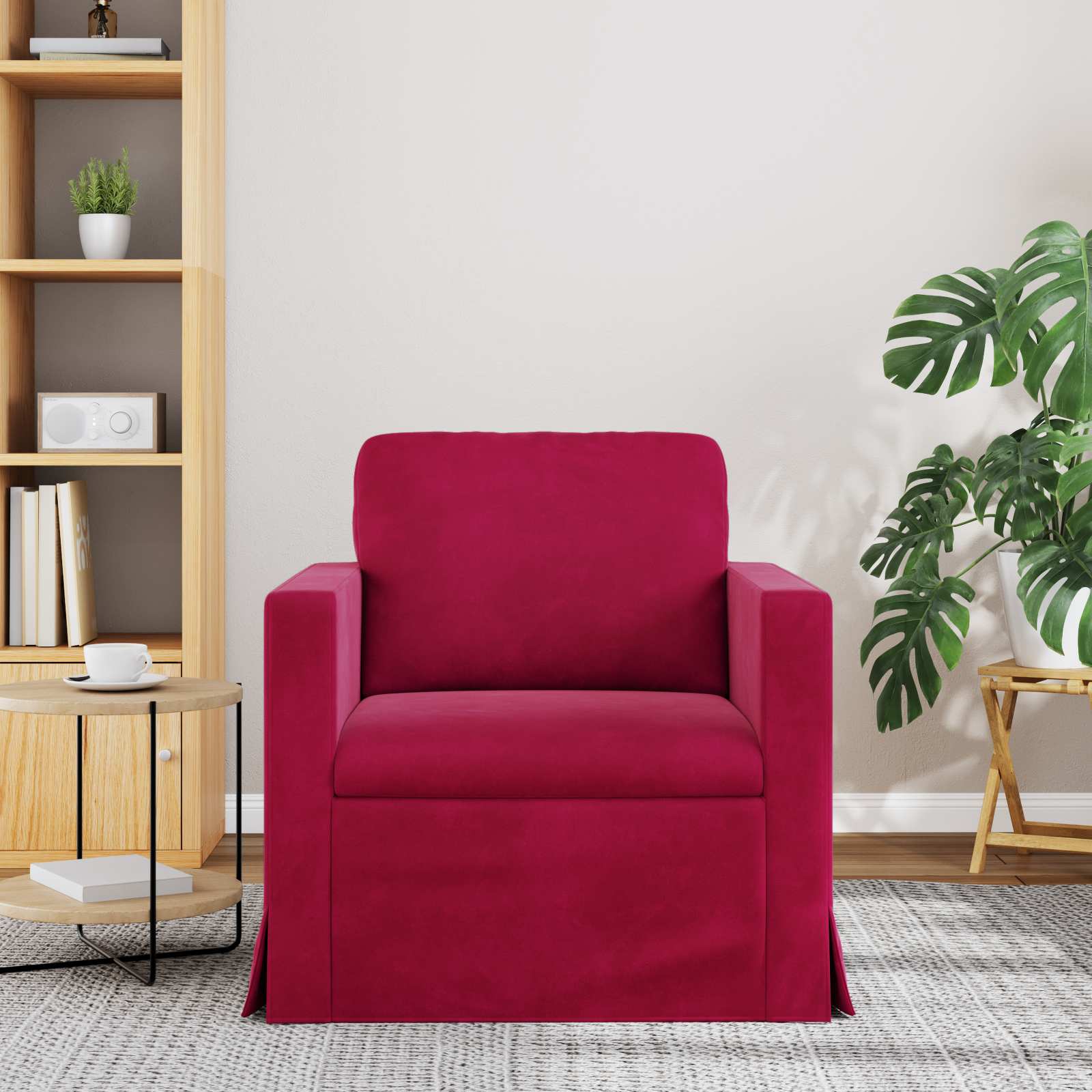 Canapé Bordeaux 78 x 78 x 80 cm Velours - XIOS