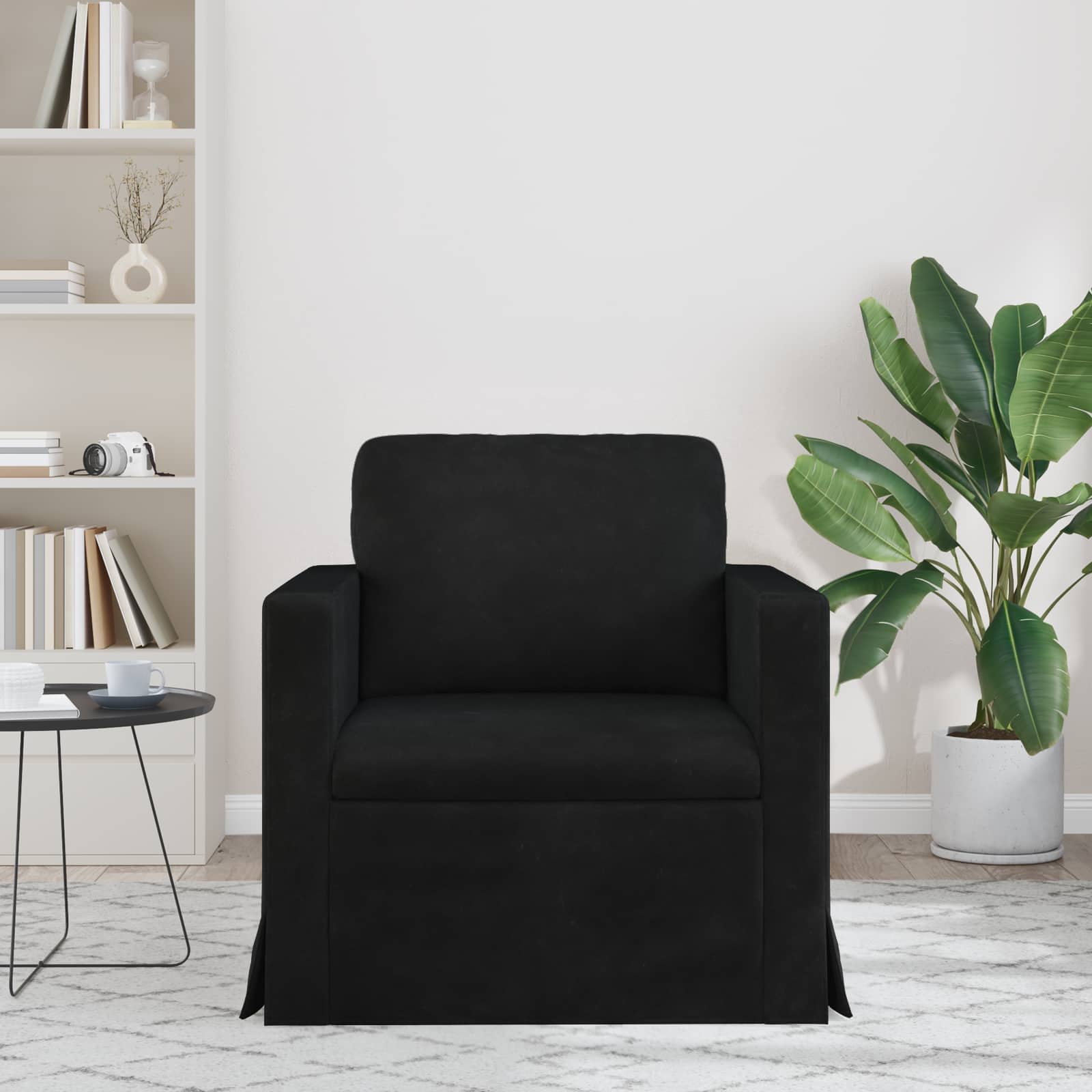 Canapé Noir 78 x 78 x 80 cm Velours - XIOS