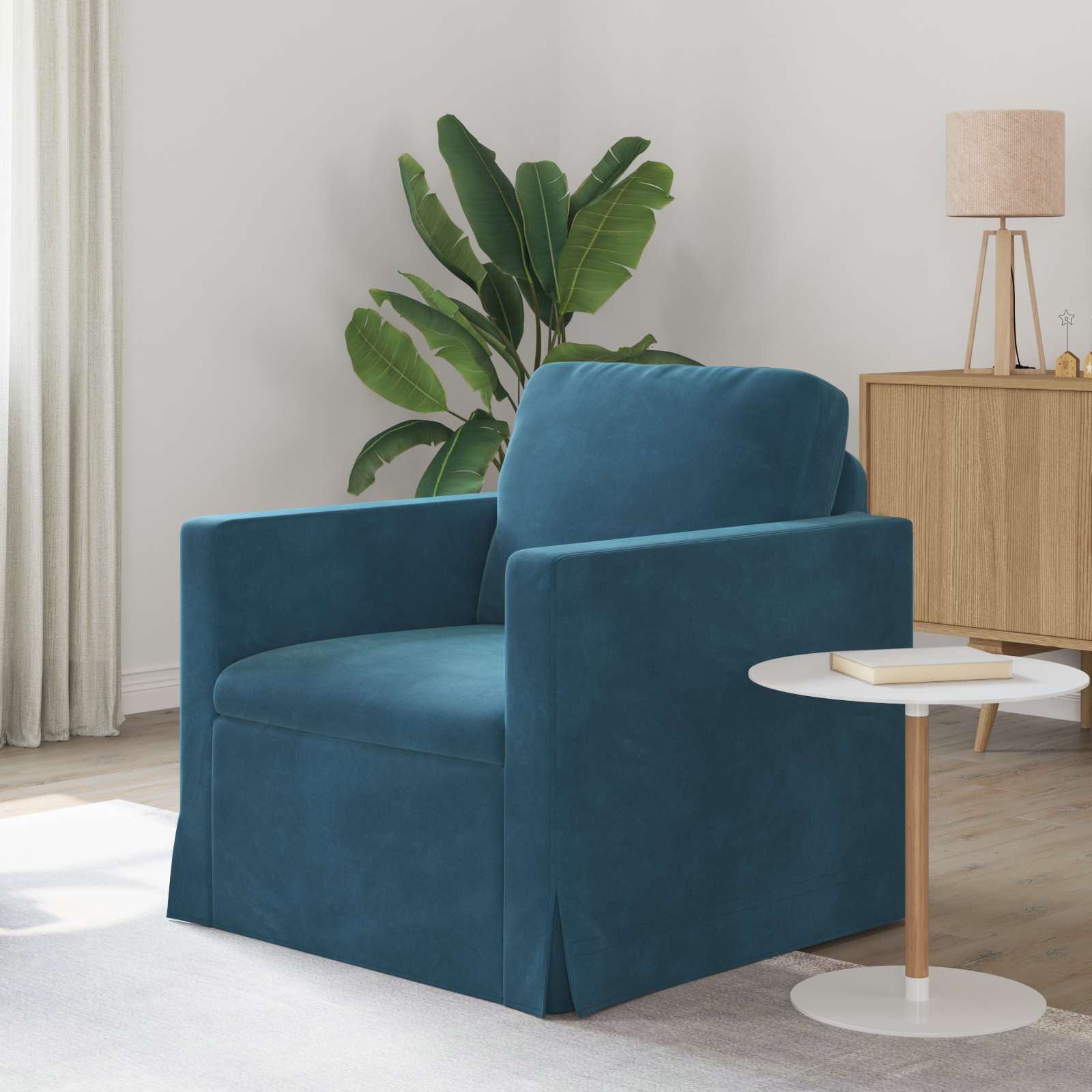 Canapé Bleu 78 x 78 x 80 cm Velours - XIOS