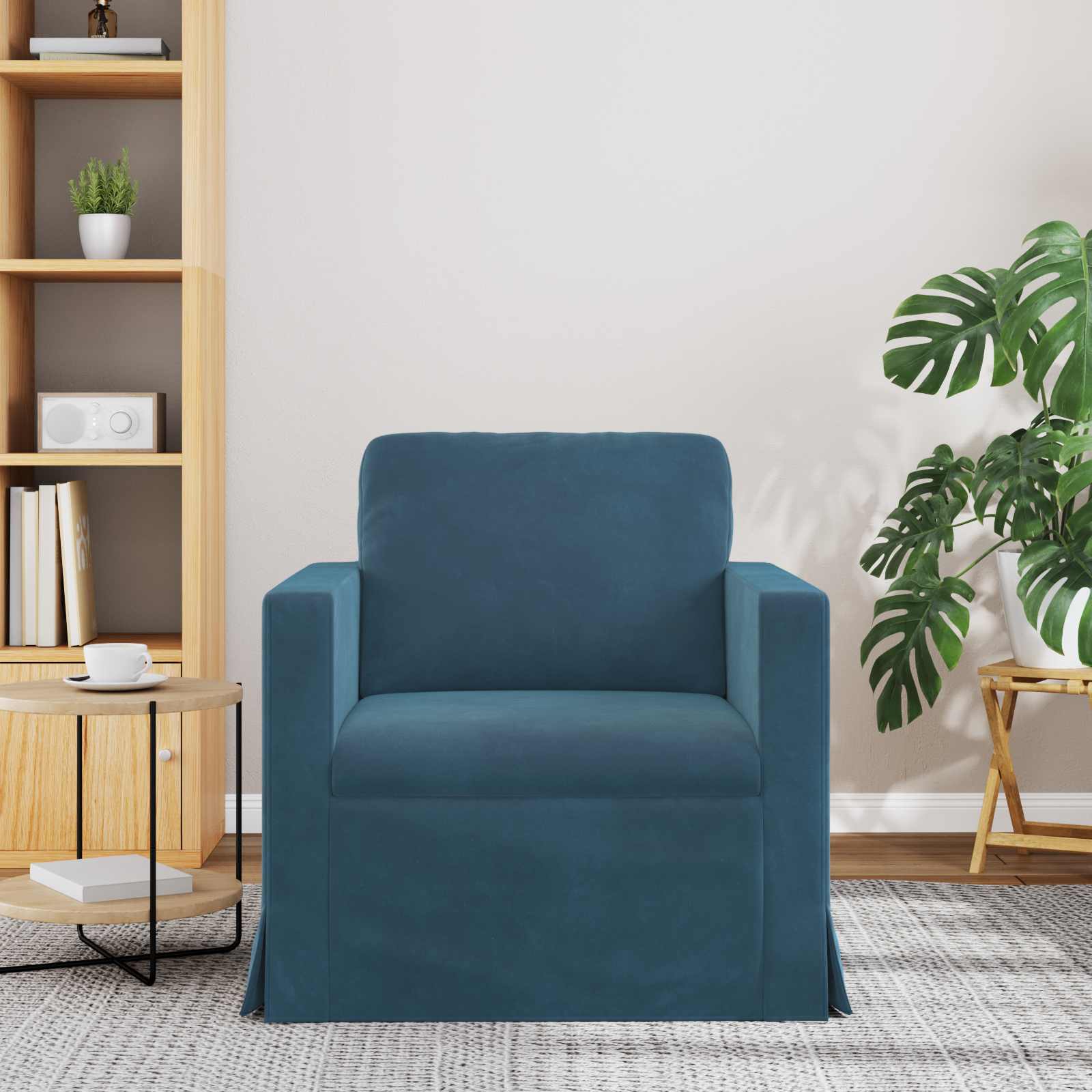 Canapé Bleu 78 x 78 x 80 cm Velours - XIOS
