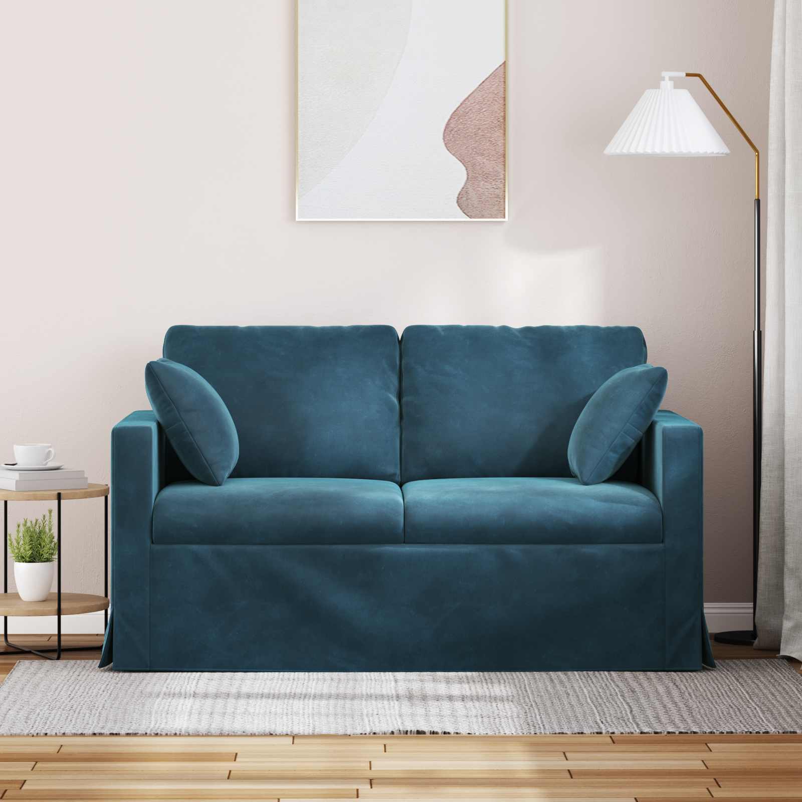 Canapé Bleu 138 x 78 x 80 cm Velours - XIOS