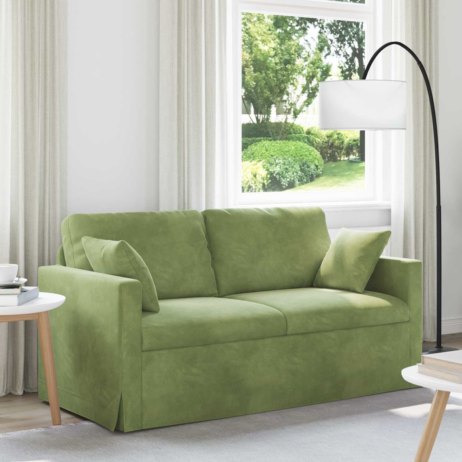 Canapé Vert clair 158 x 78 x 80 cm Velours - XIOS