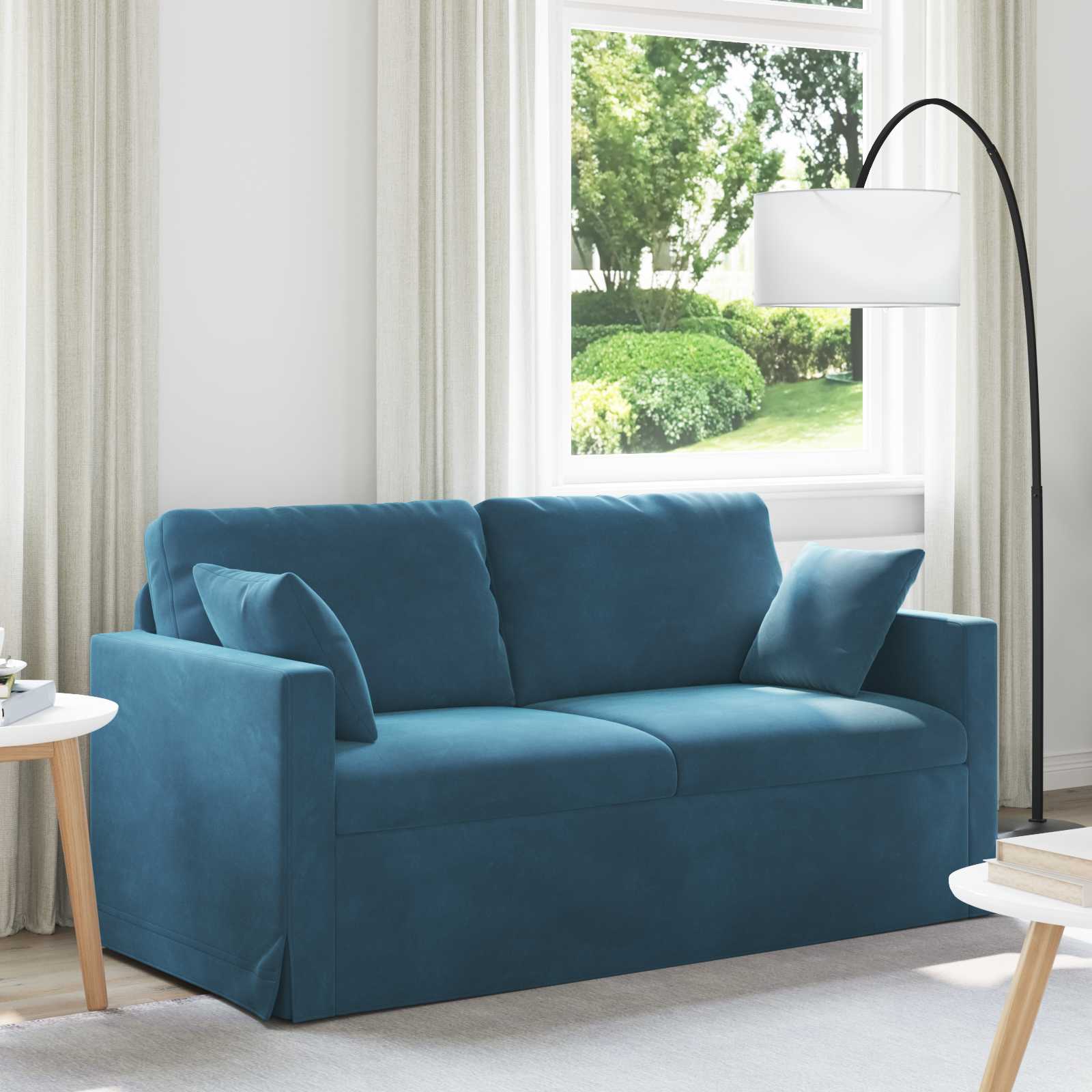 Canapé Bleu 158 x 78 x 80 cm Velours - XIOS