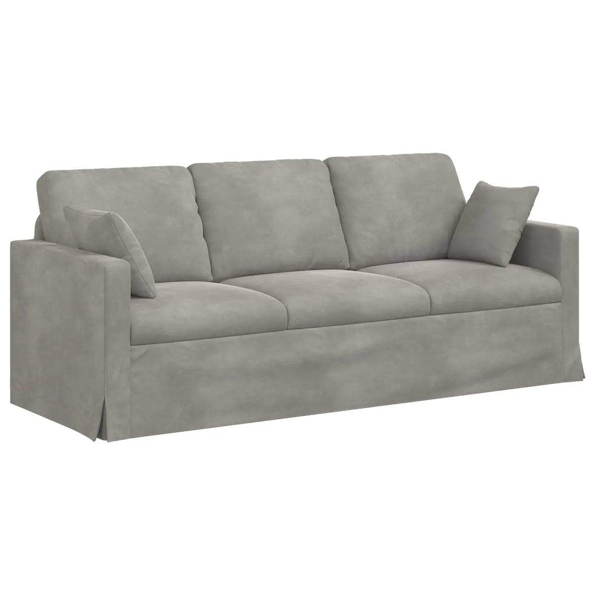 Canapé Gris clair 198 x 78 x 80 cm Velours - XIOS