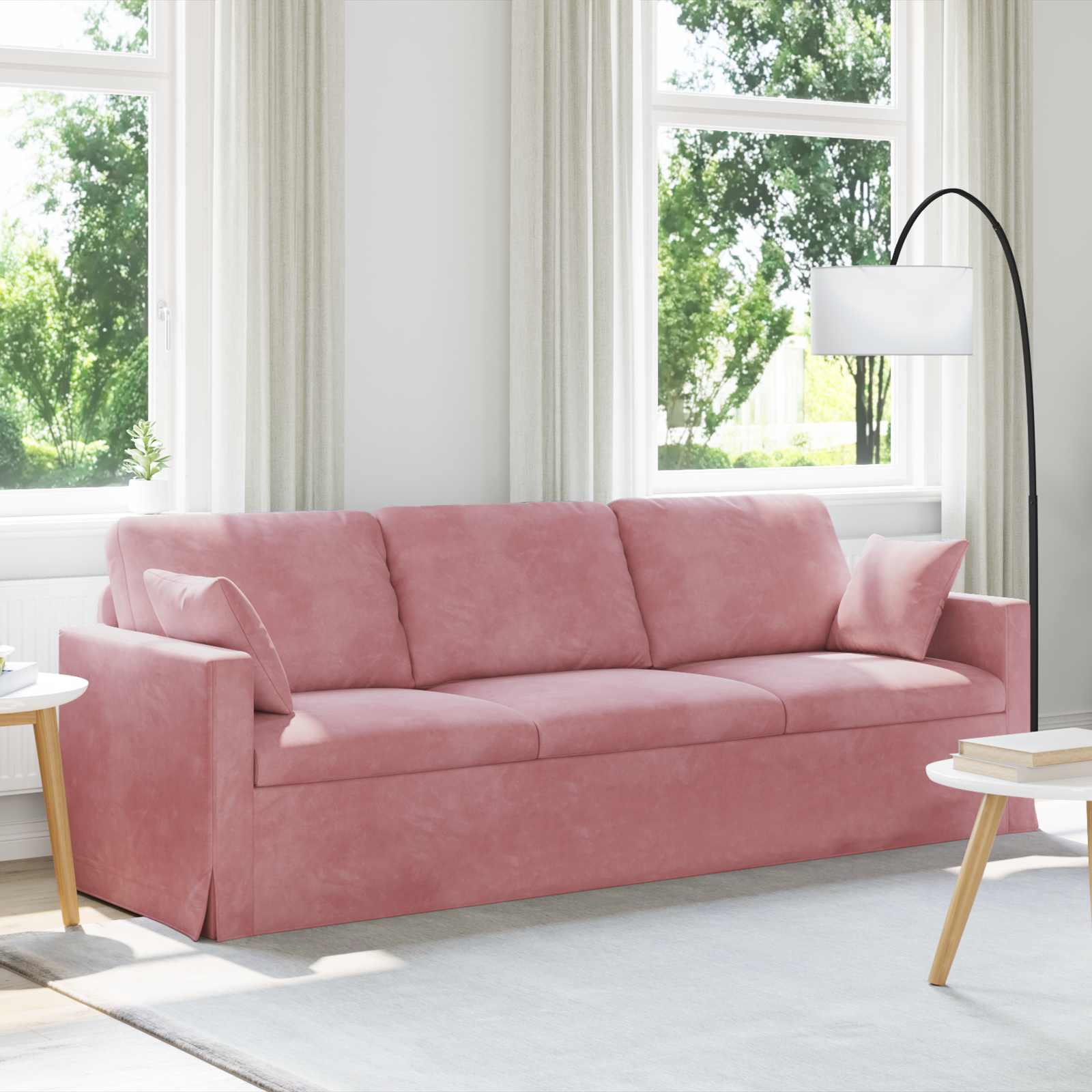 Canapé Rose 228 x 78 x 80 cm Velours - XIOS