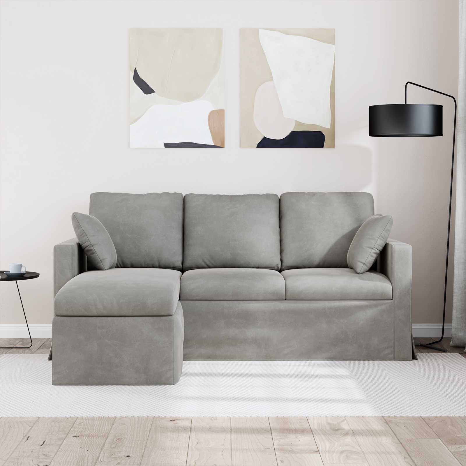 Canapé Gris clair 178 x 134 x 80 cm Velours