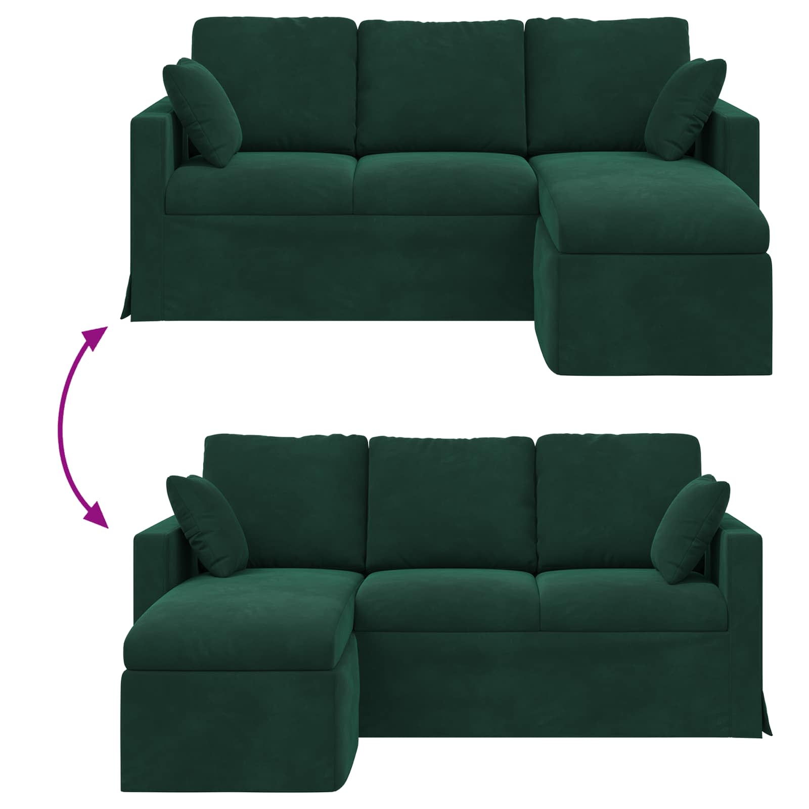 Canapé Vert foncé 178 x 134 x 80 cm Velours