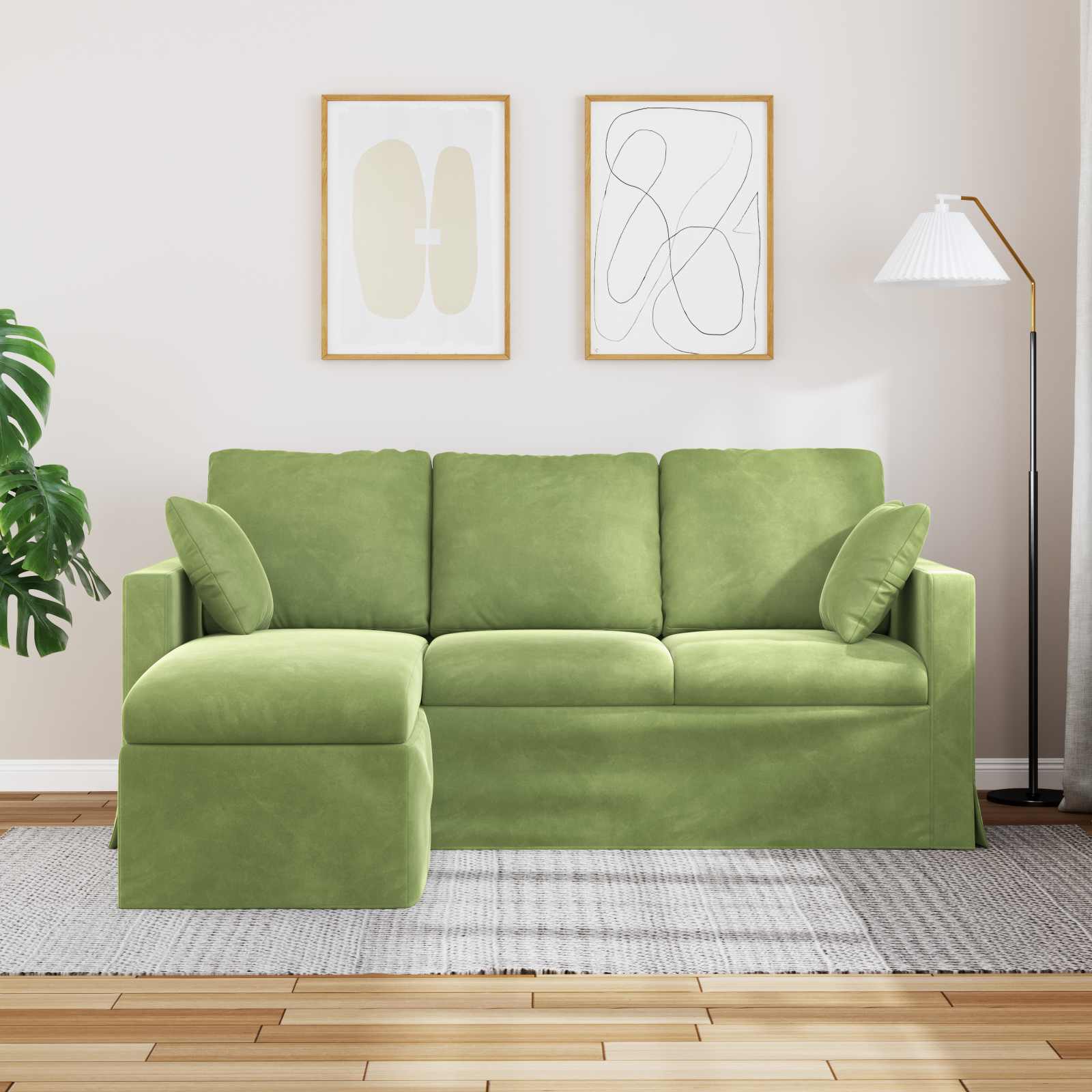 Canapé Vert clair 178 x 134 x 80 cm Velours
