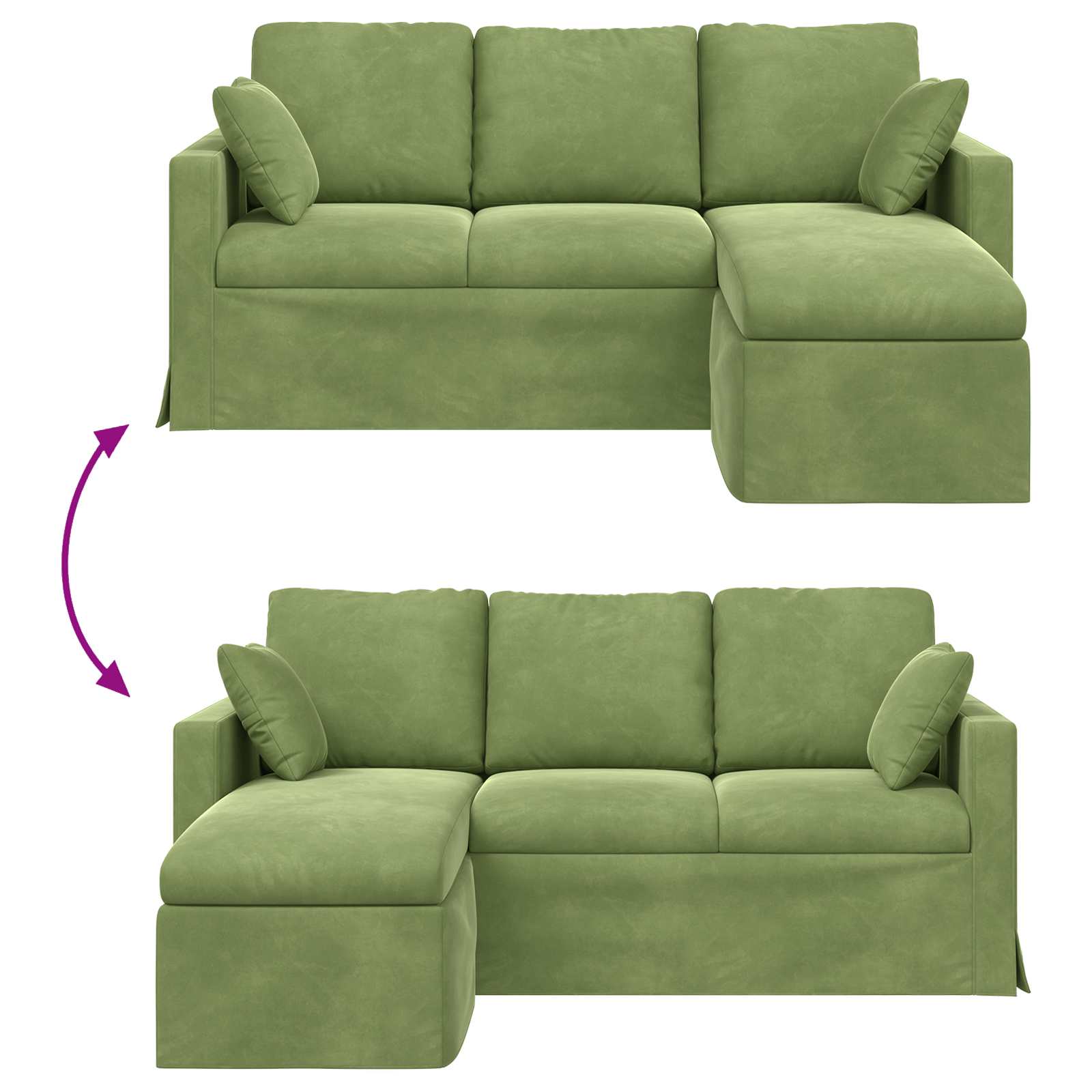 Canapé Vert clair 178 x 134 x 80 cm Velours