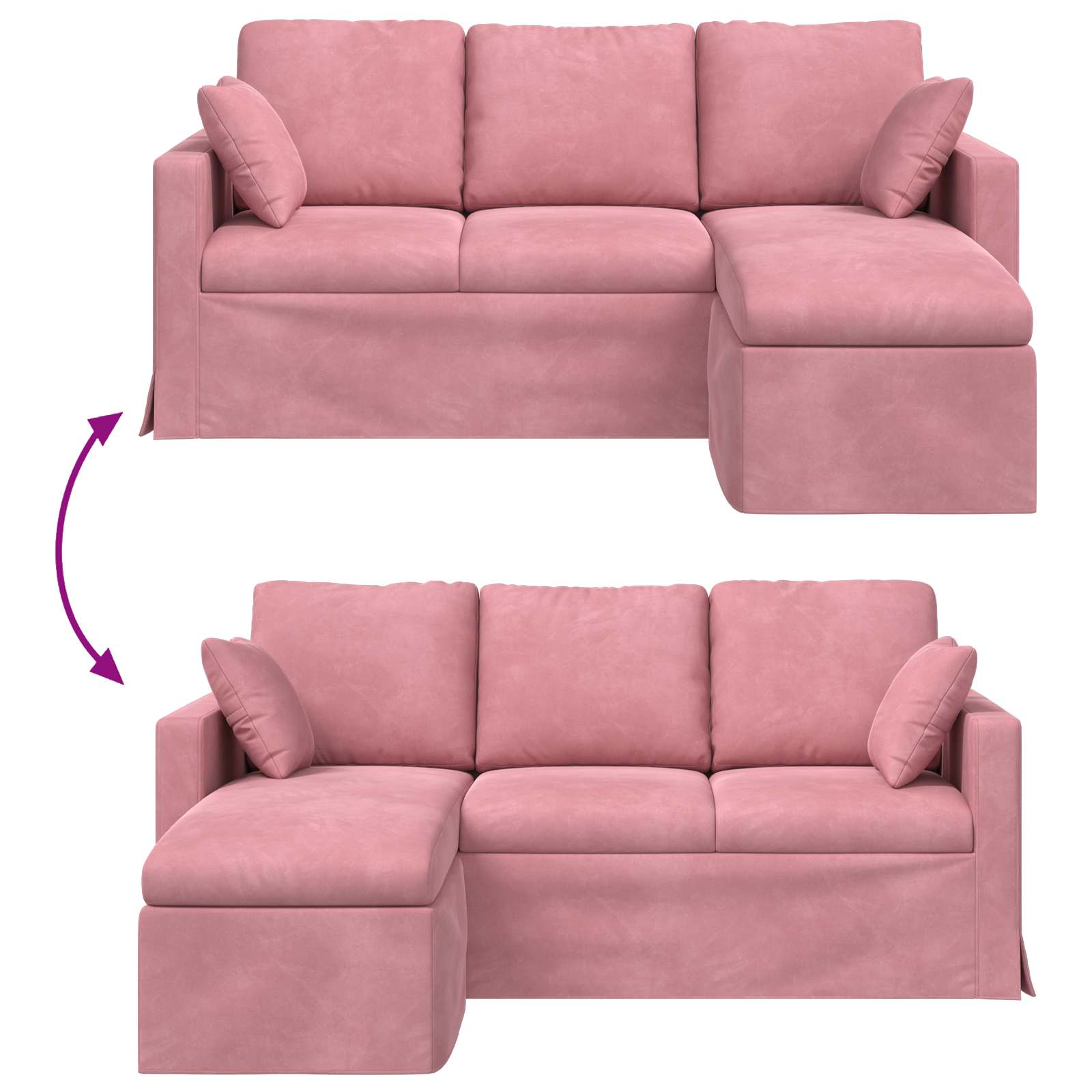 Canapé Rose 178 x 134 x 80 cm Velours