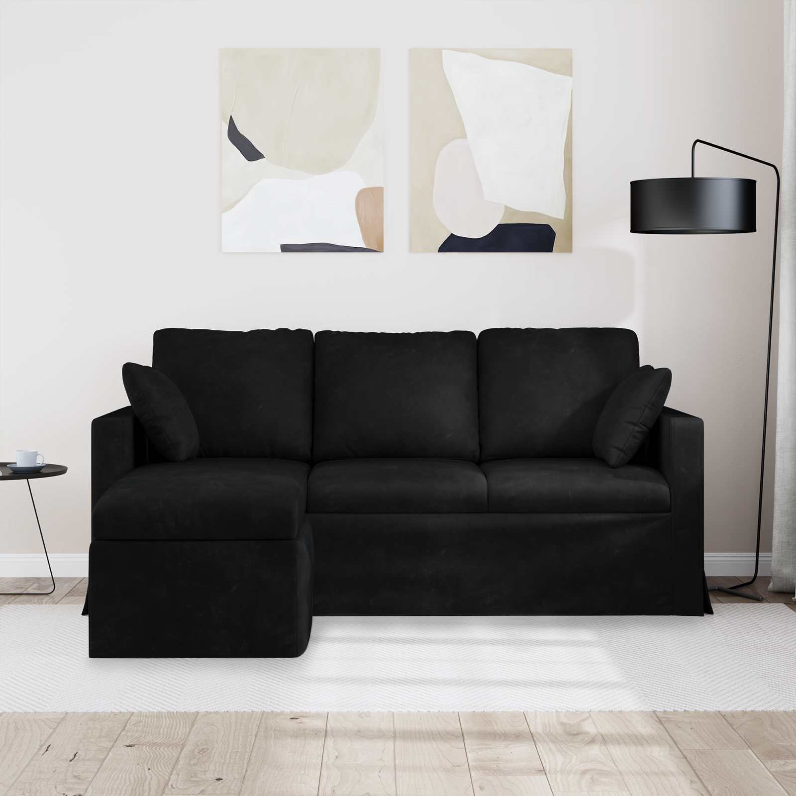 Canapé Noir 178 x 134 x 80 cm Velours