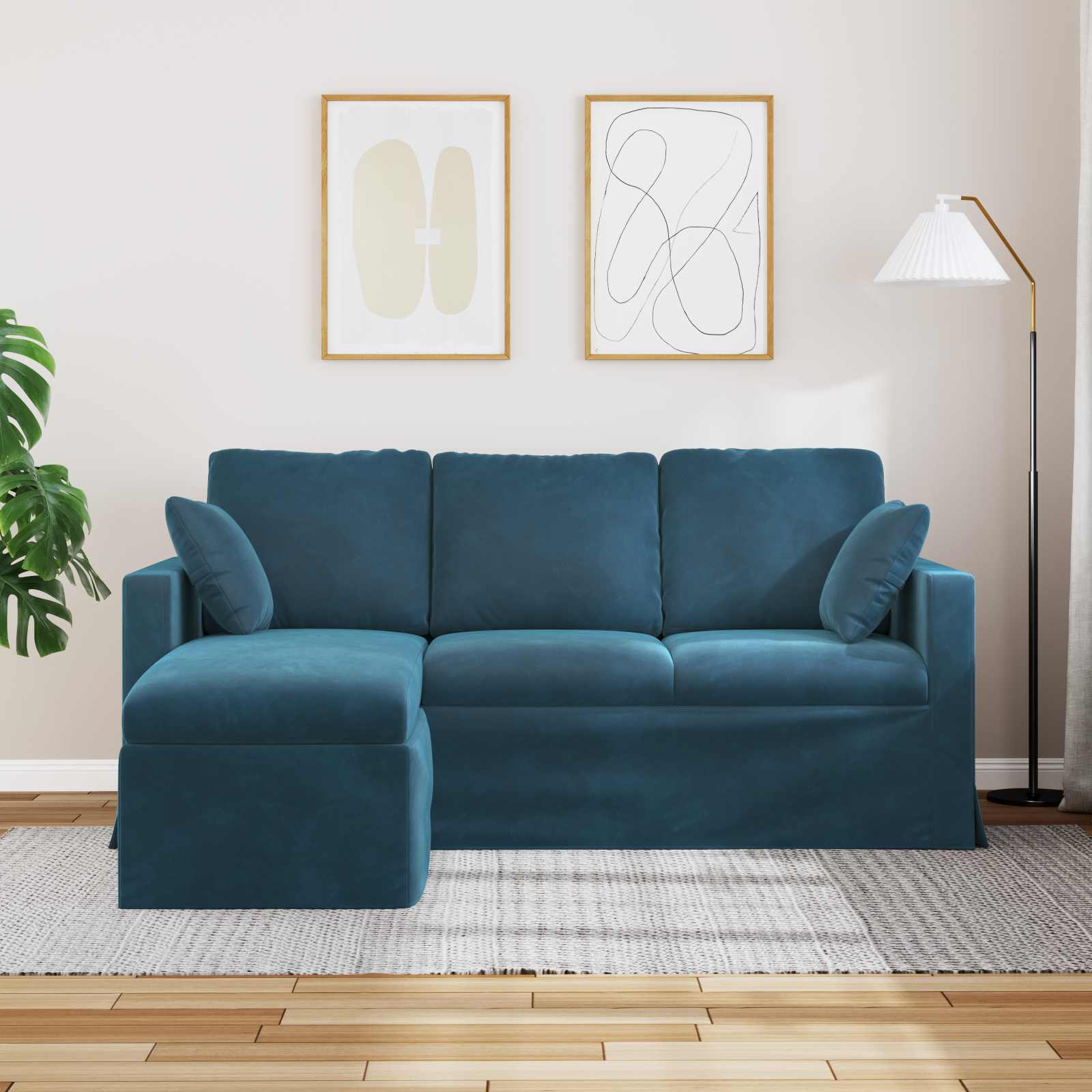 Canapé Bleu 178 x 134 x 80 cm Velours