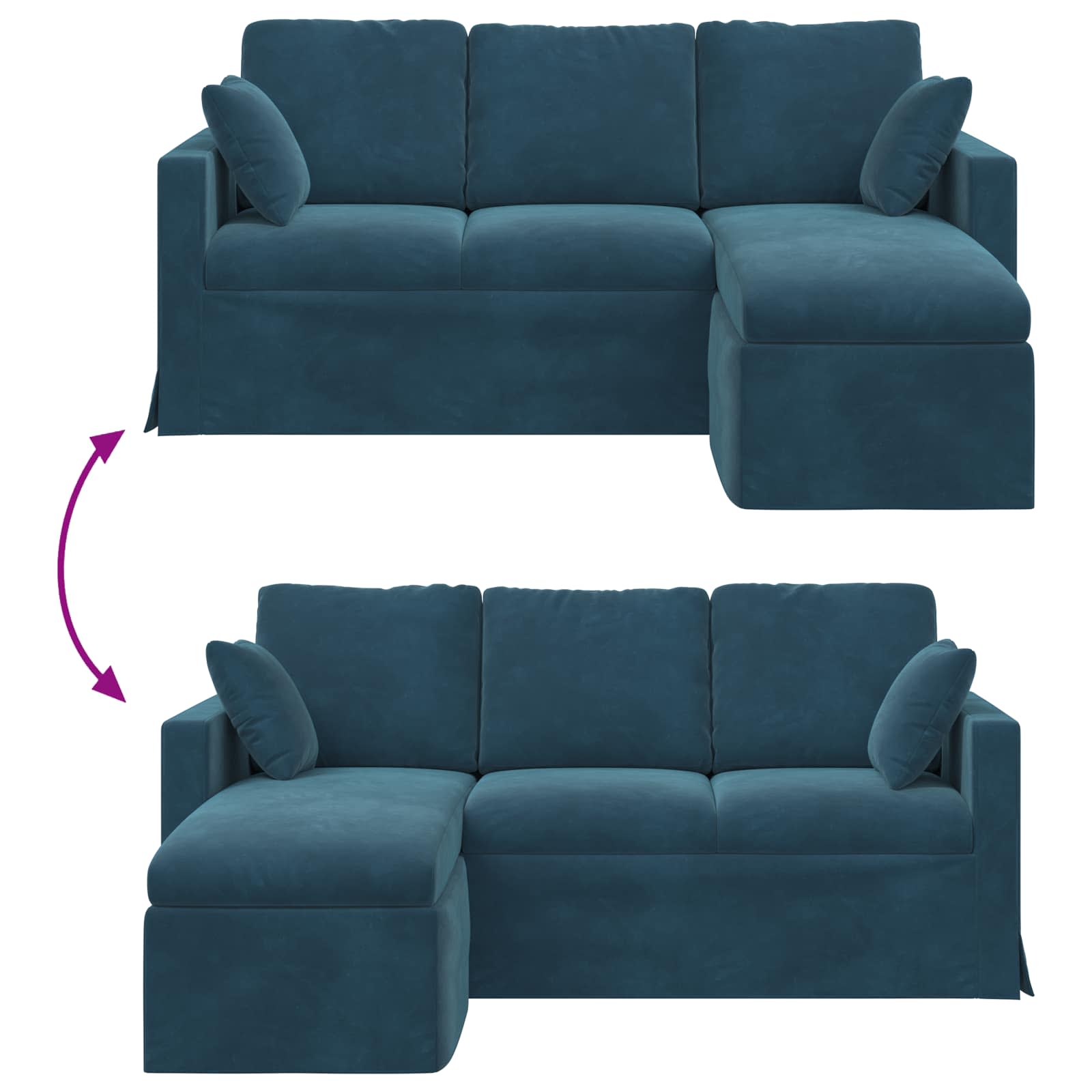 Canapé Bleu 178 x 134 x 80 cm Velours