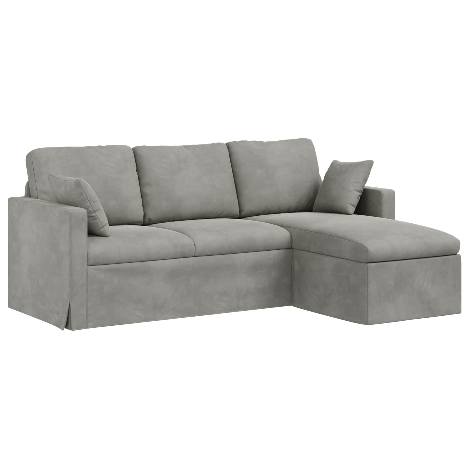 Canapé Gris clair 198 x 134 x 80 cm Velours