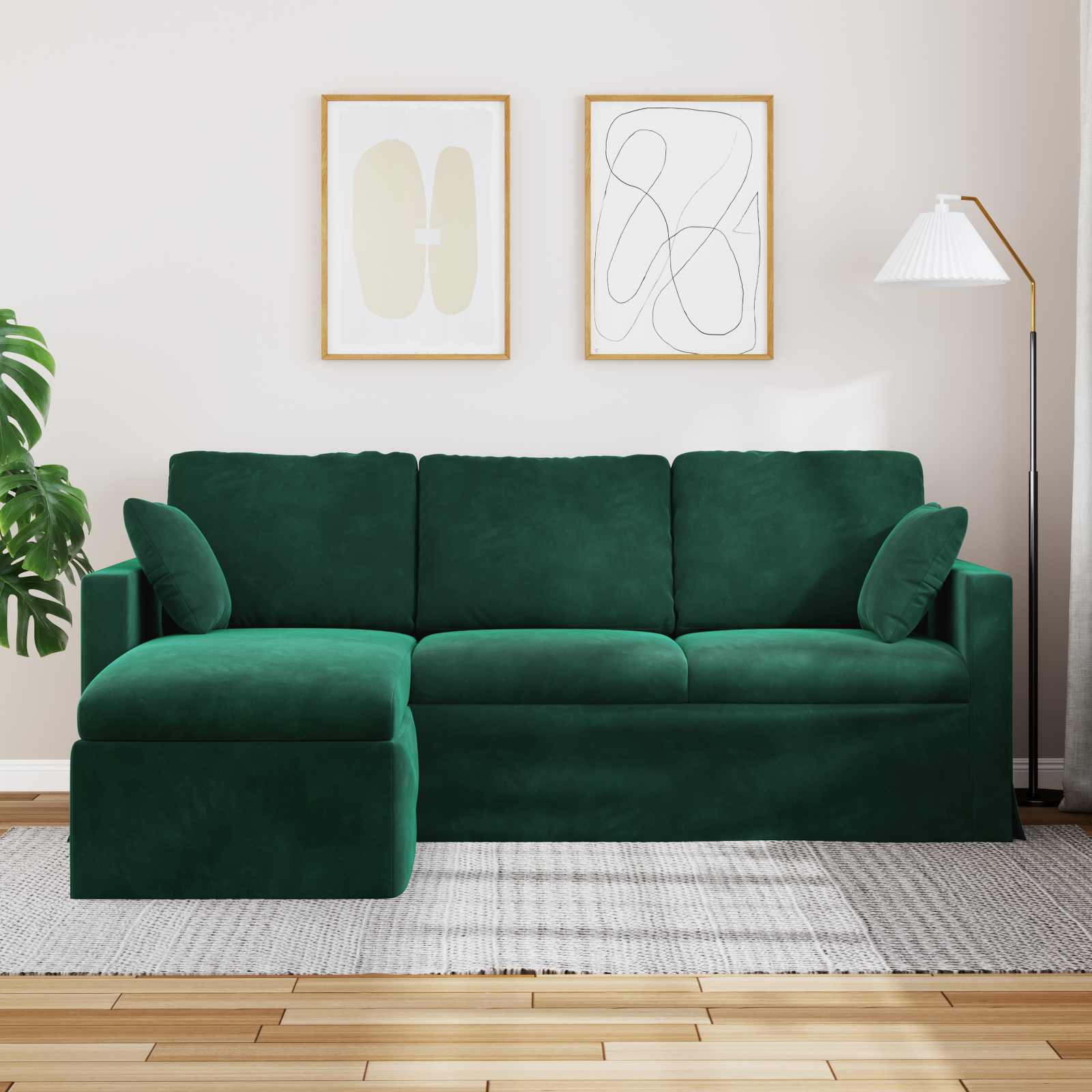Canapé Vert foncé 198 x 134 x 80 cm Velours - XIOS