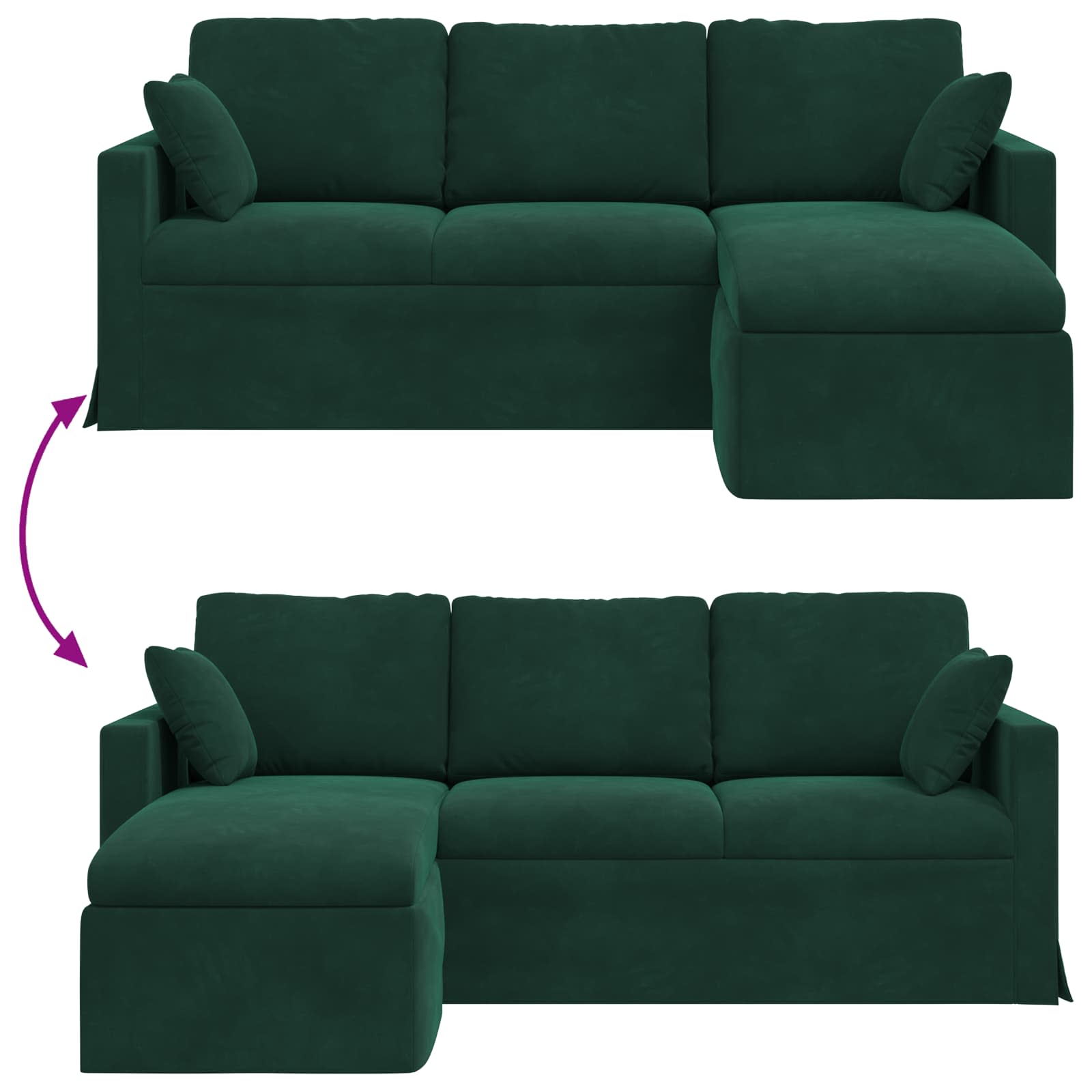Canapé Vert foncé 198 x 134 x 80 cm Velours - XIOS