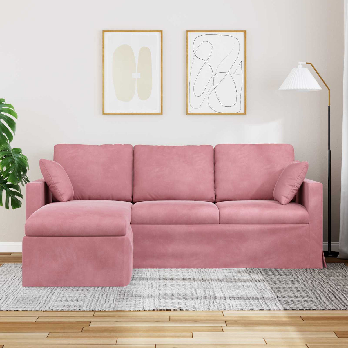 Canapé Rose 198 x 134 x 80 cm Velours