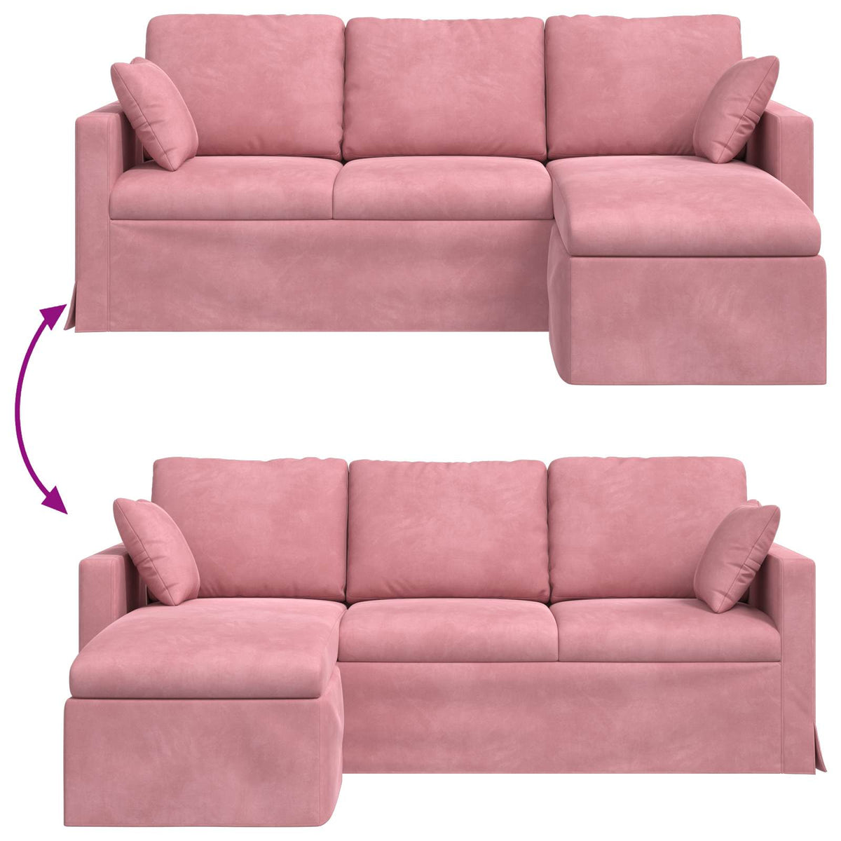 Canapé Rose 198 x 134 x 80 cm Velours