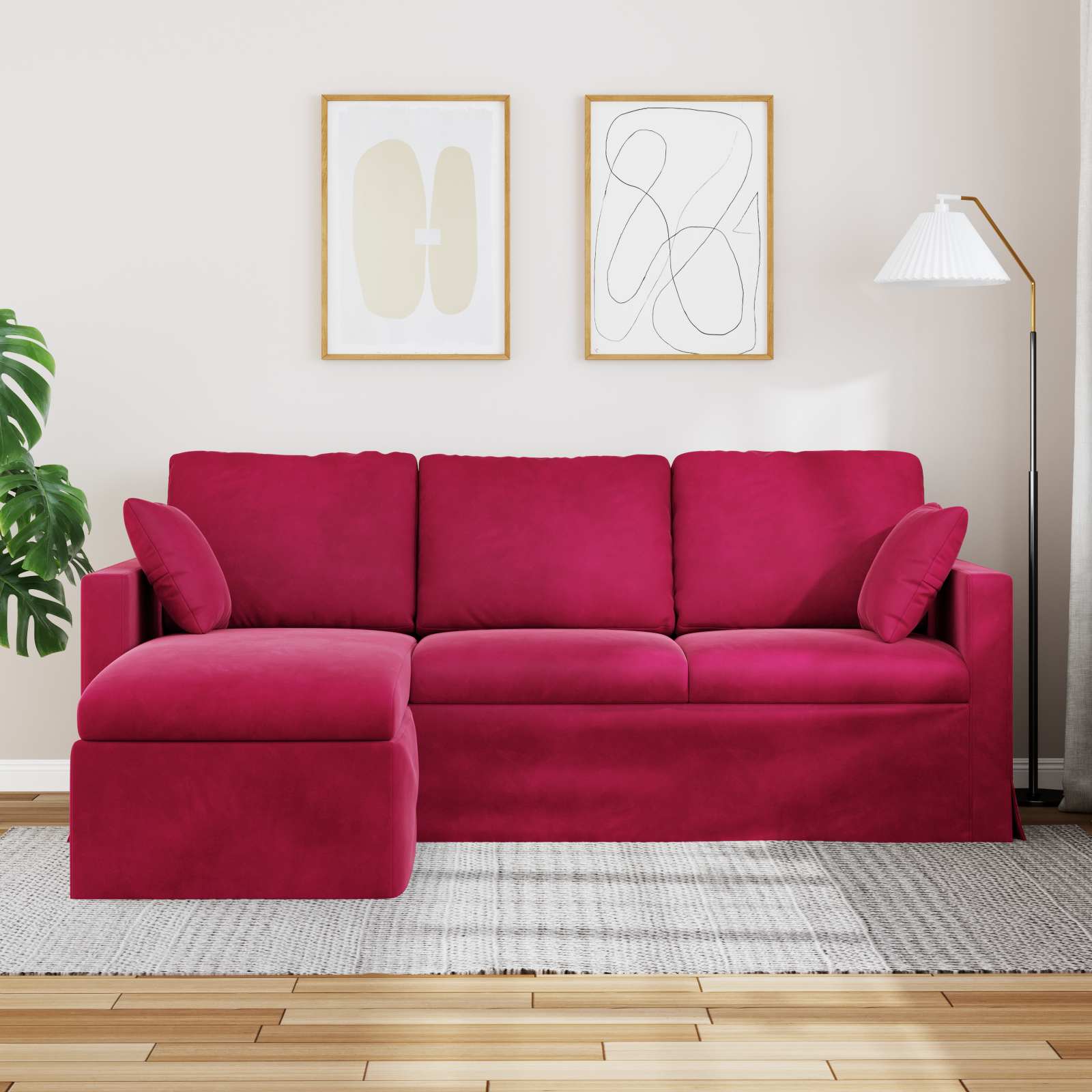 Canapé Bordeaux 198 x 134 x 80 cm Velours