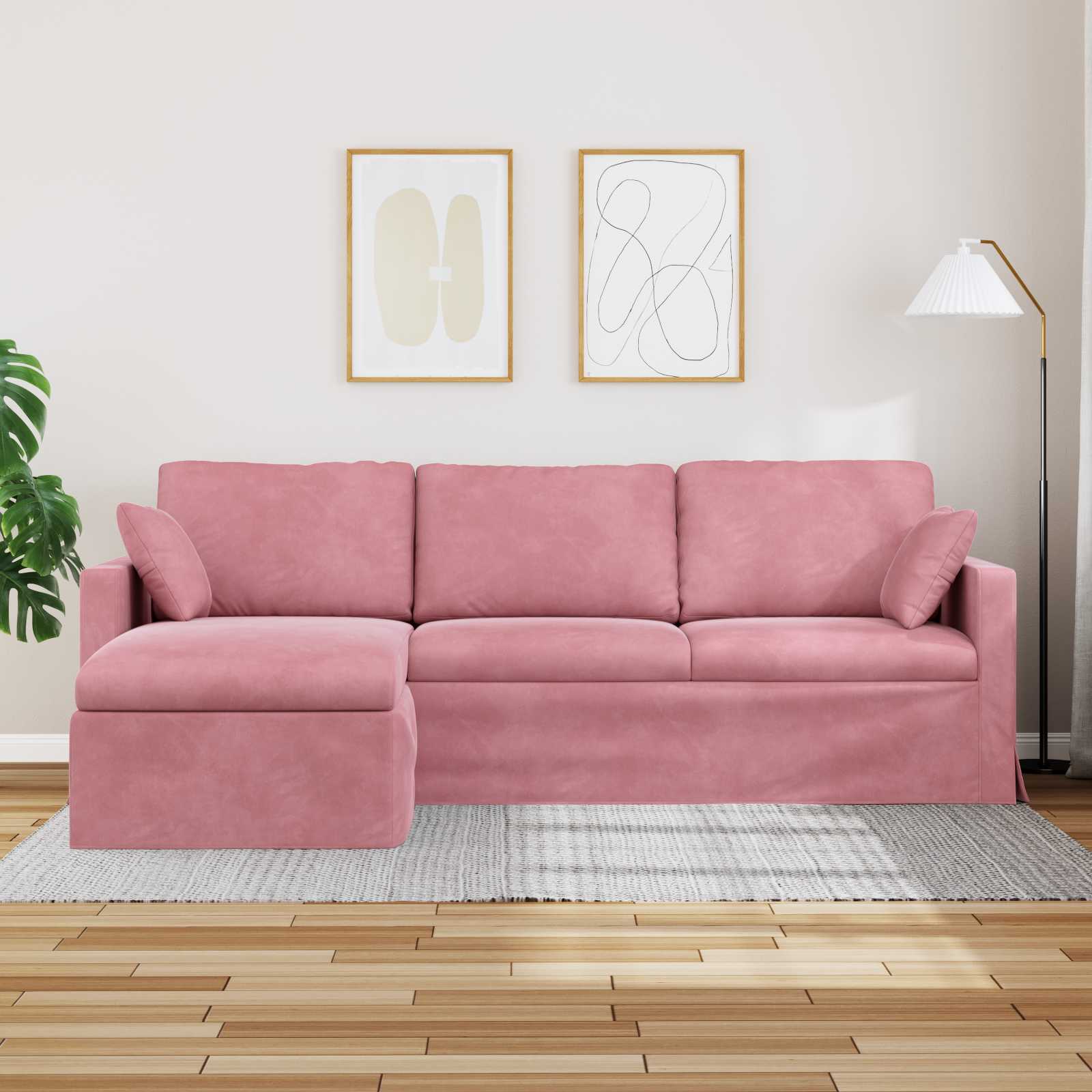 Canapé Rose 228 x 134 x 80 cm Velours