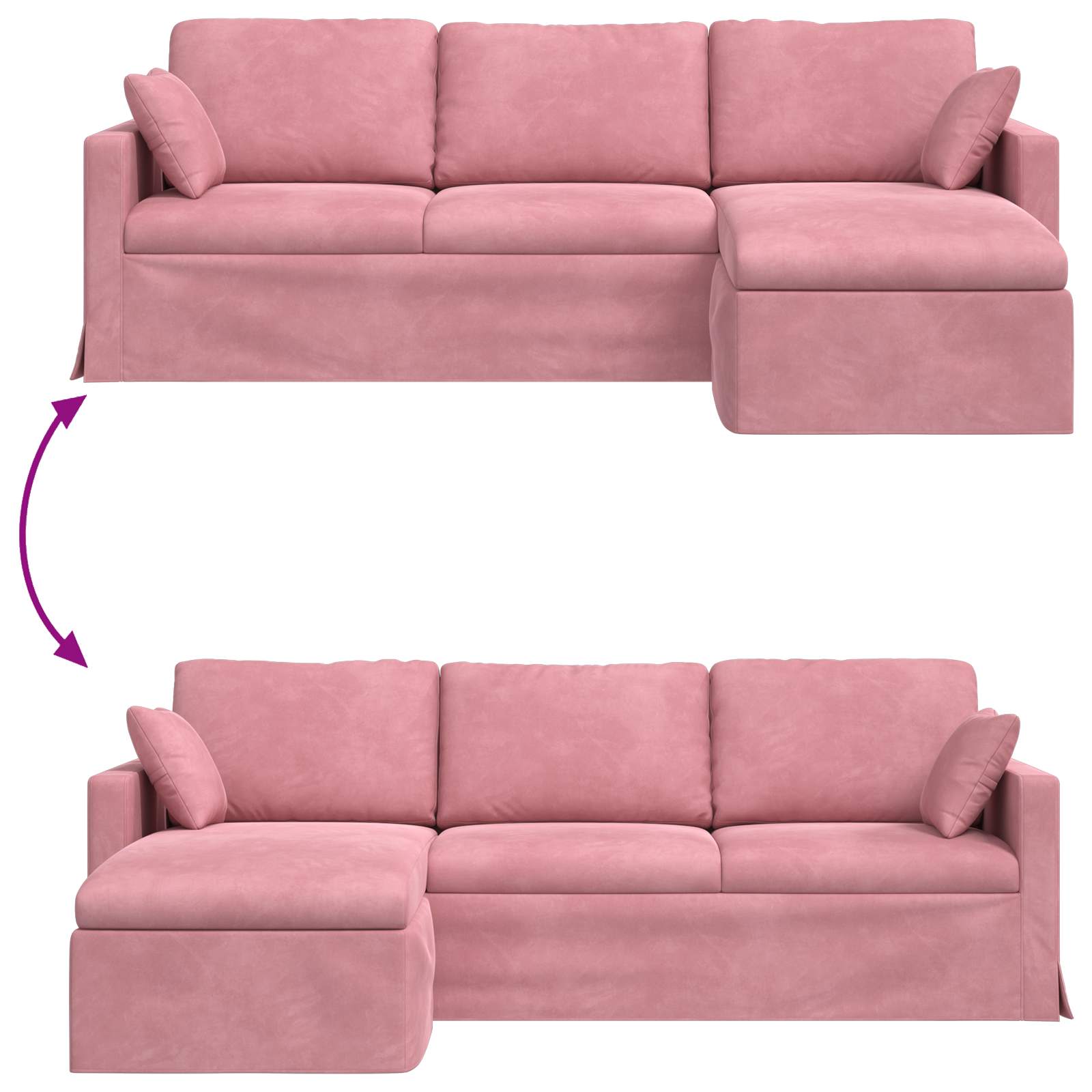 Canapé Rose 228 x 134 x 80 cm Velours
