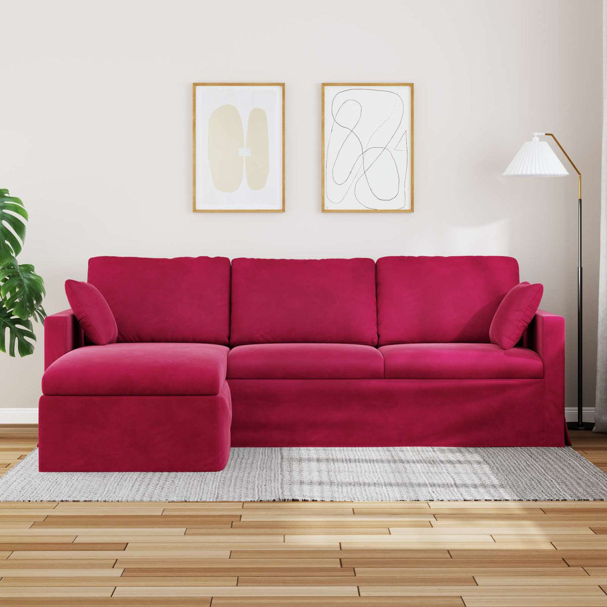 Canapé Bordeaux 228 x 134 x 80 cm Velours