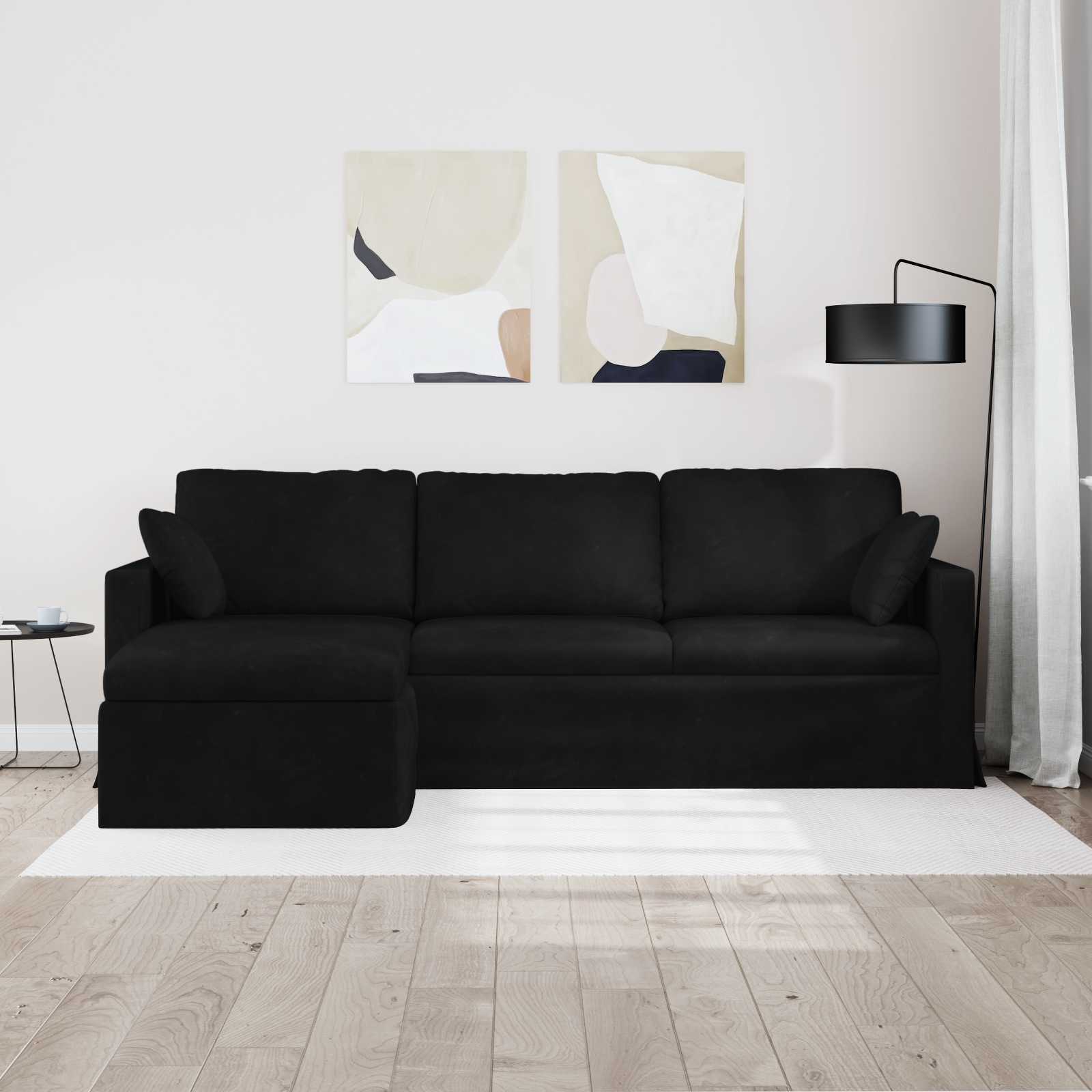 Canapé Noir 228 x 134 x 80 cm Velours