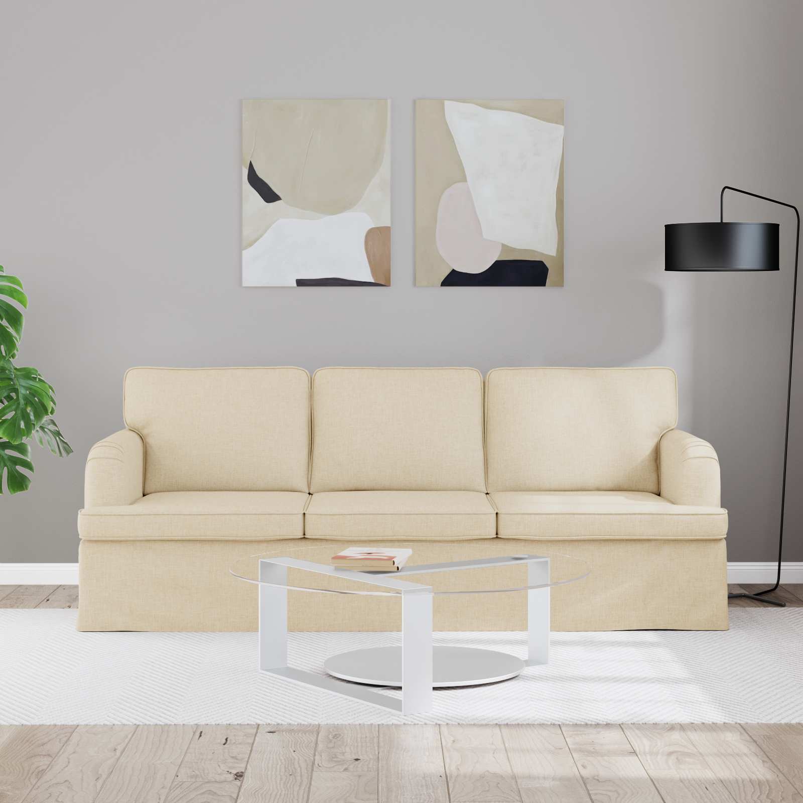 Canapé 180cm Crème Métал - XIOS