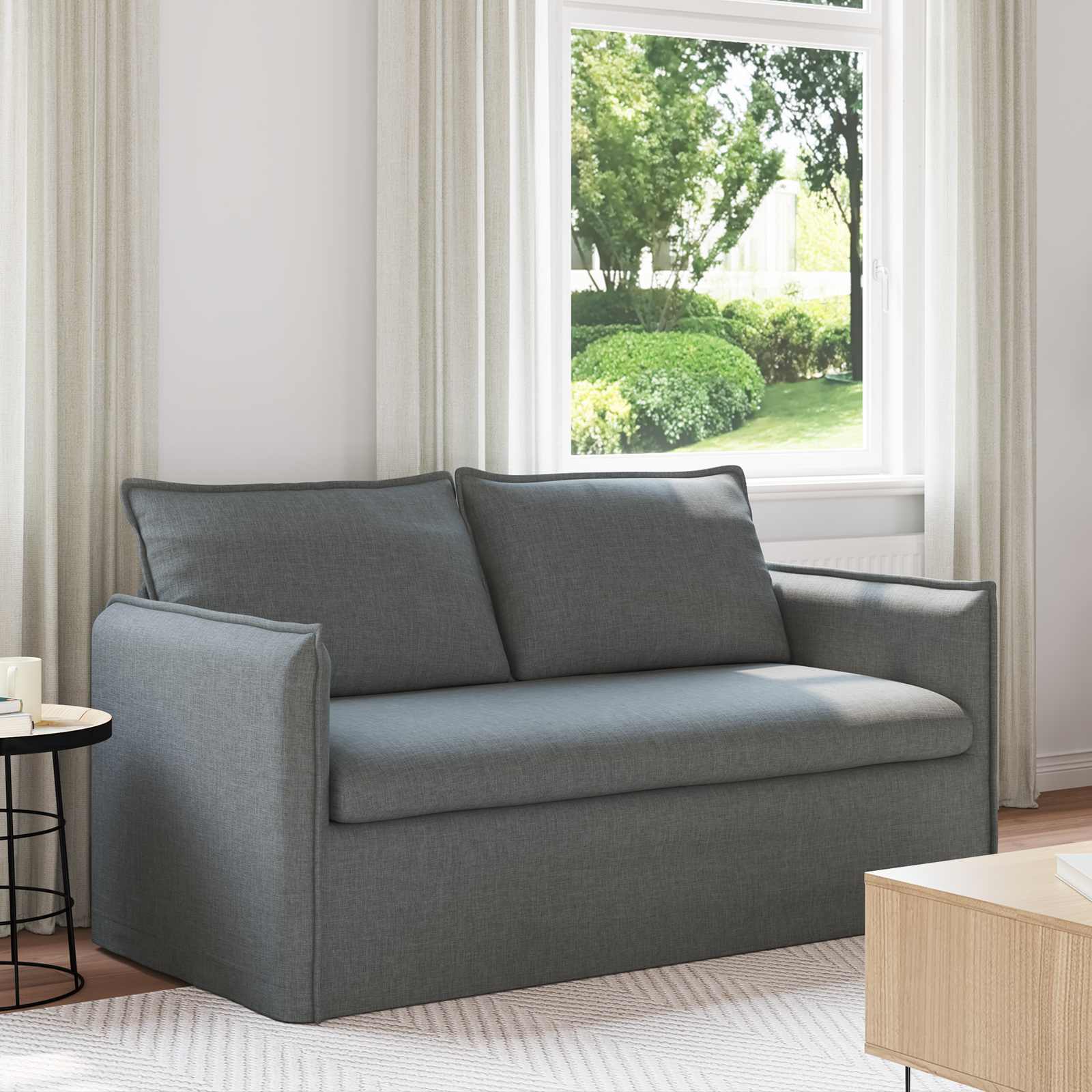 Canapé 140cm Gris foncé Métал - XIOS