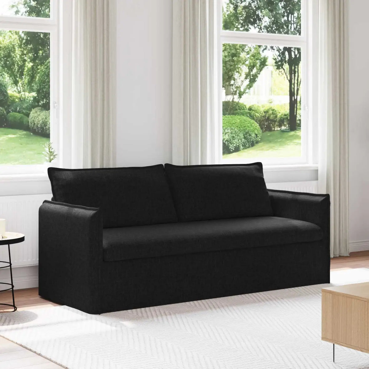 Canapé Noir 196 x 82 x 85 cm tissu - XIOS