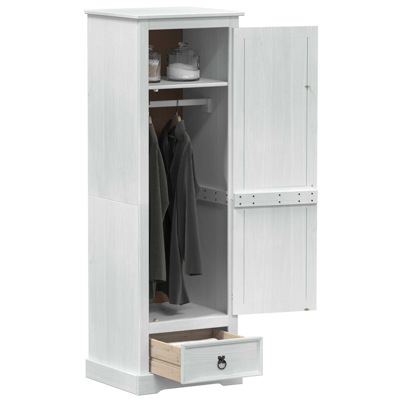 Armoires avec tiroir Blanc 55 x 50 x 170 cm Pin massif - XIOS