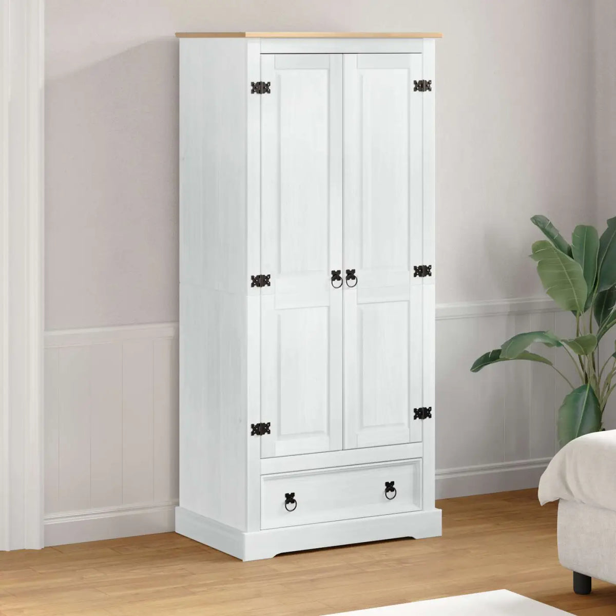 Armoires avec tiroir Blanc 76 x 50 x 170 cm Pin massif - XIOS