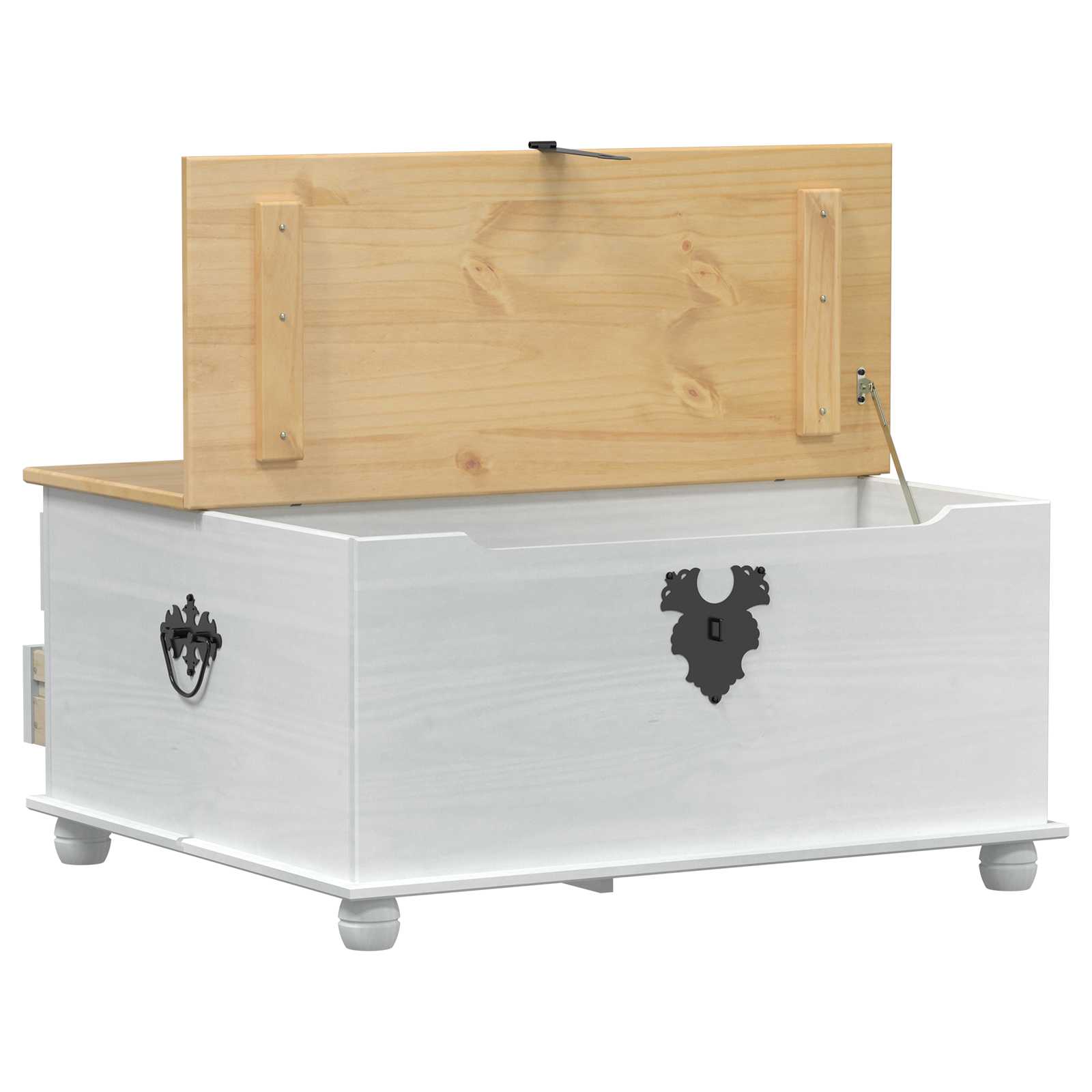 storage box avec tiroir Blanc 90 x 78 x 45 cm Pin massif - XIOS