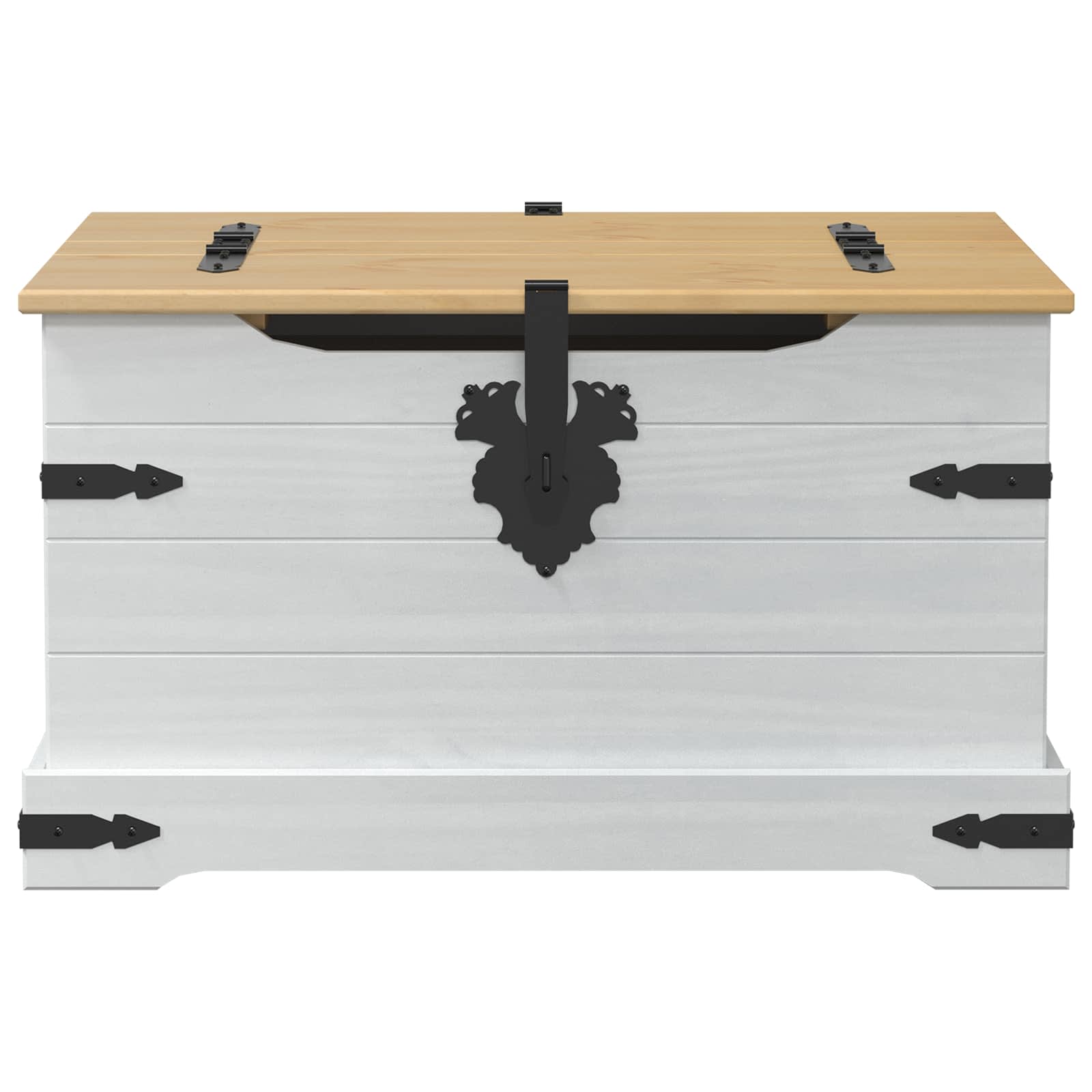 storage box avec étagère Blanc 78 x 78 x 45 cm Pin massif - XIOS