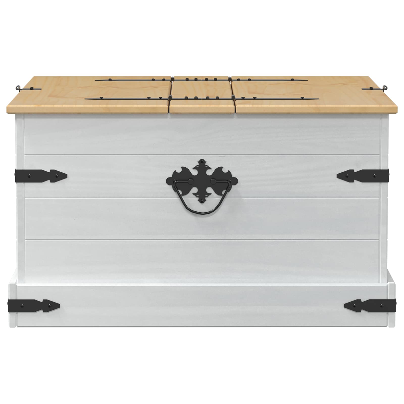 storage box avec étagère Blanc 78 x 78 x 45 cm Pin massif - XIOS