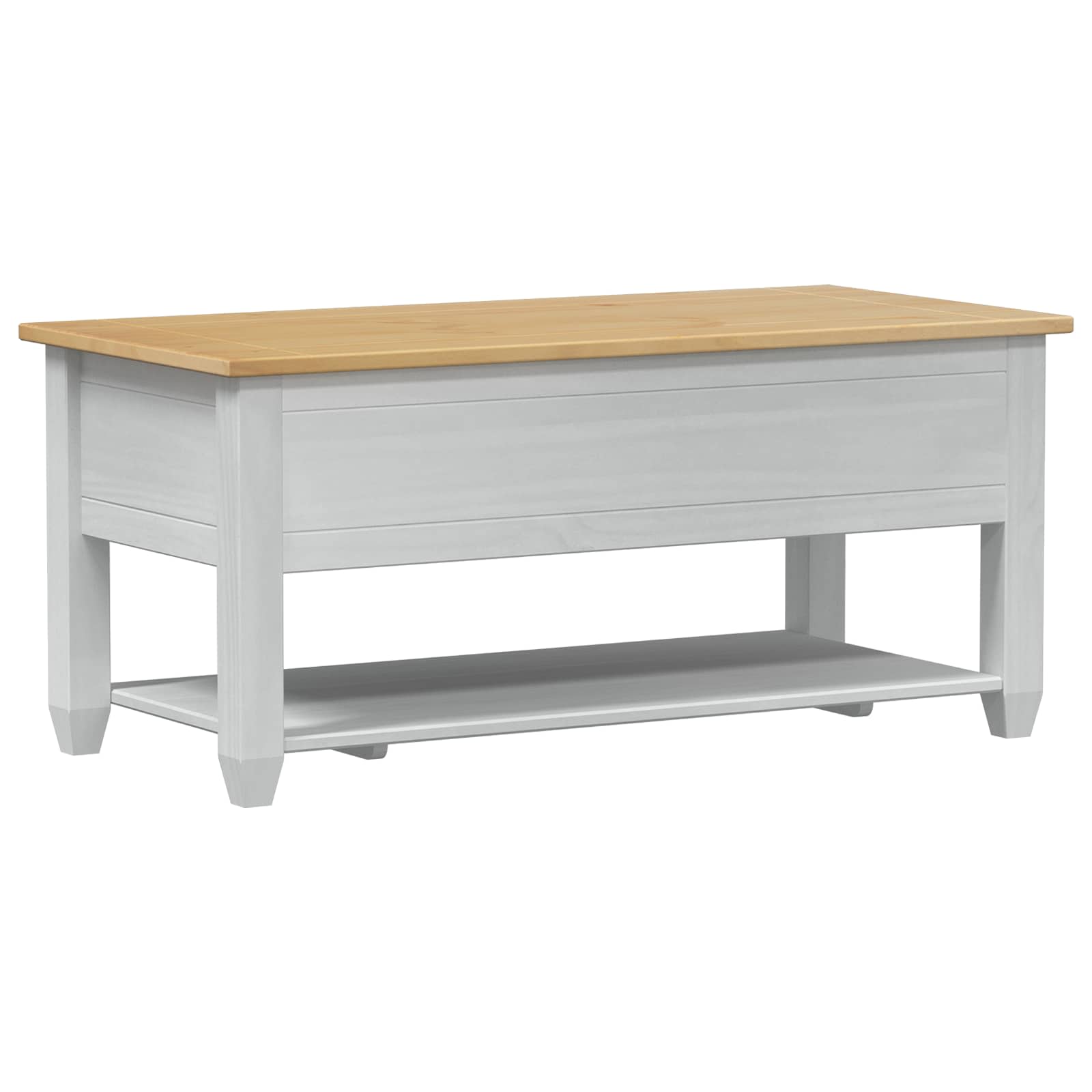 Table basse avec tiroir Blanc 100 x 48 x 45 cm Pin massif - XIOS