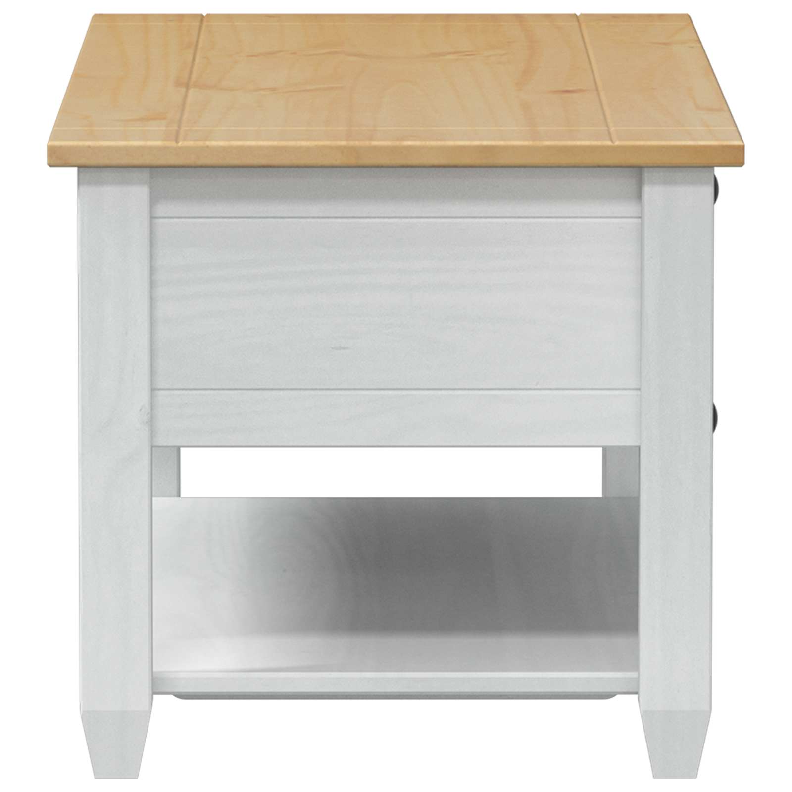 Table basse avec tiroir Blanc 100 x 48 x 45 cm Pin massif - XIOS